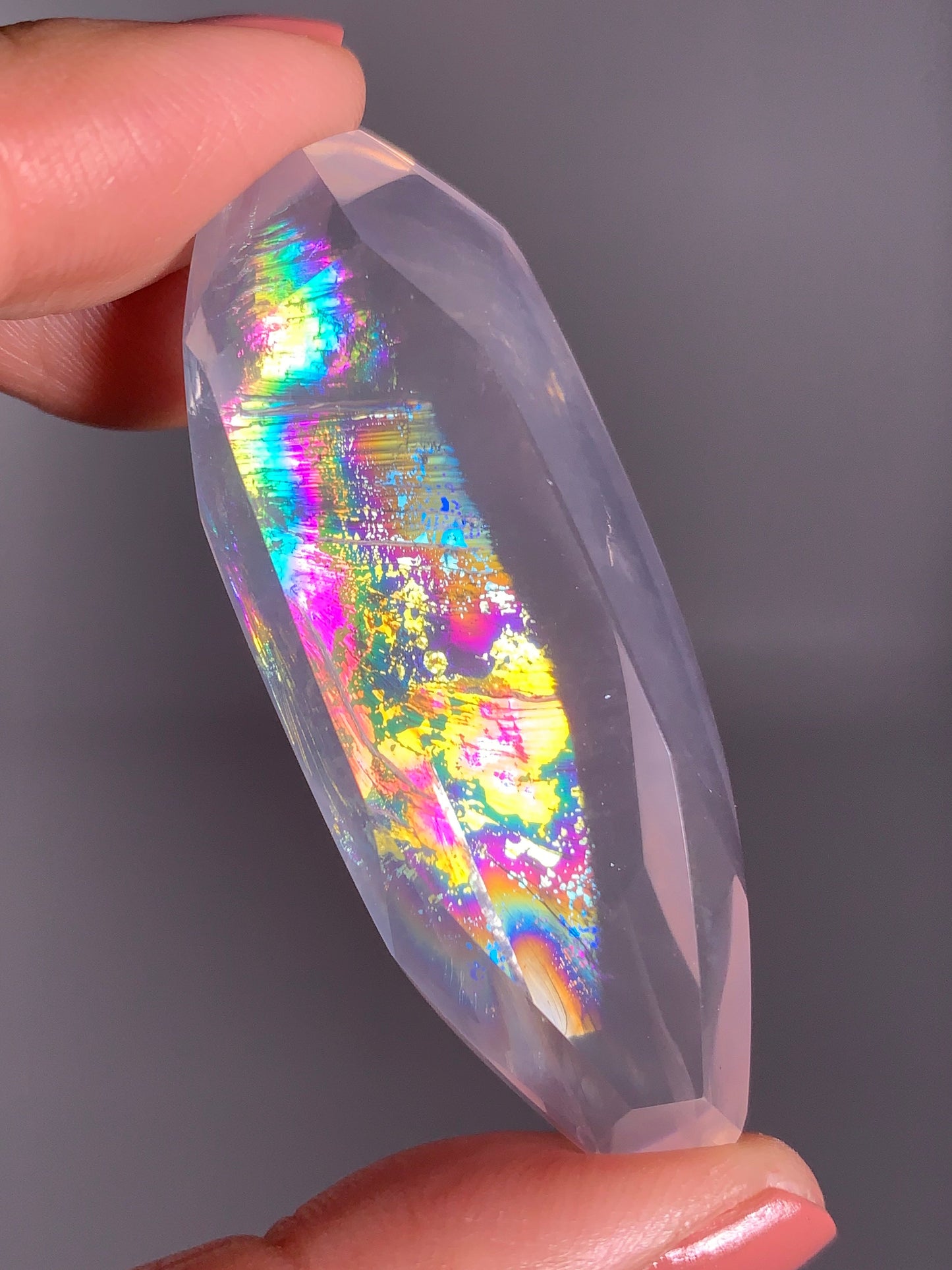 High-Quality Rose Quartz Polished Freeform from Brazil with Natural Rainbows