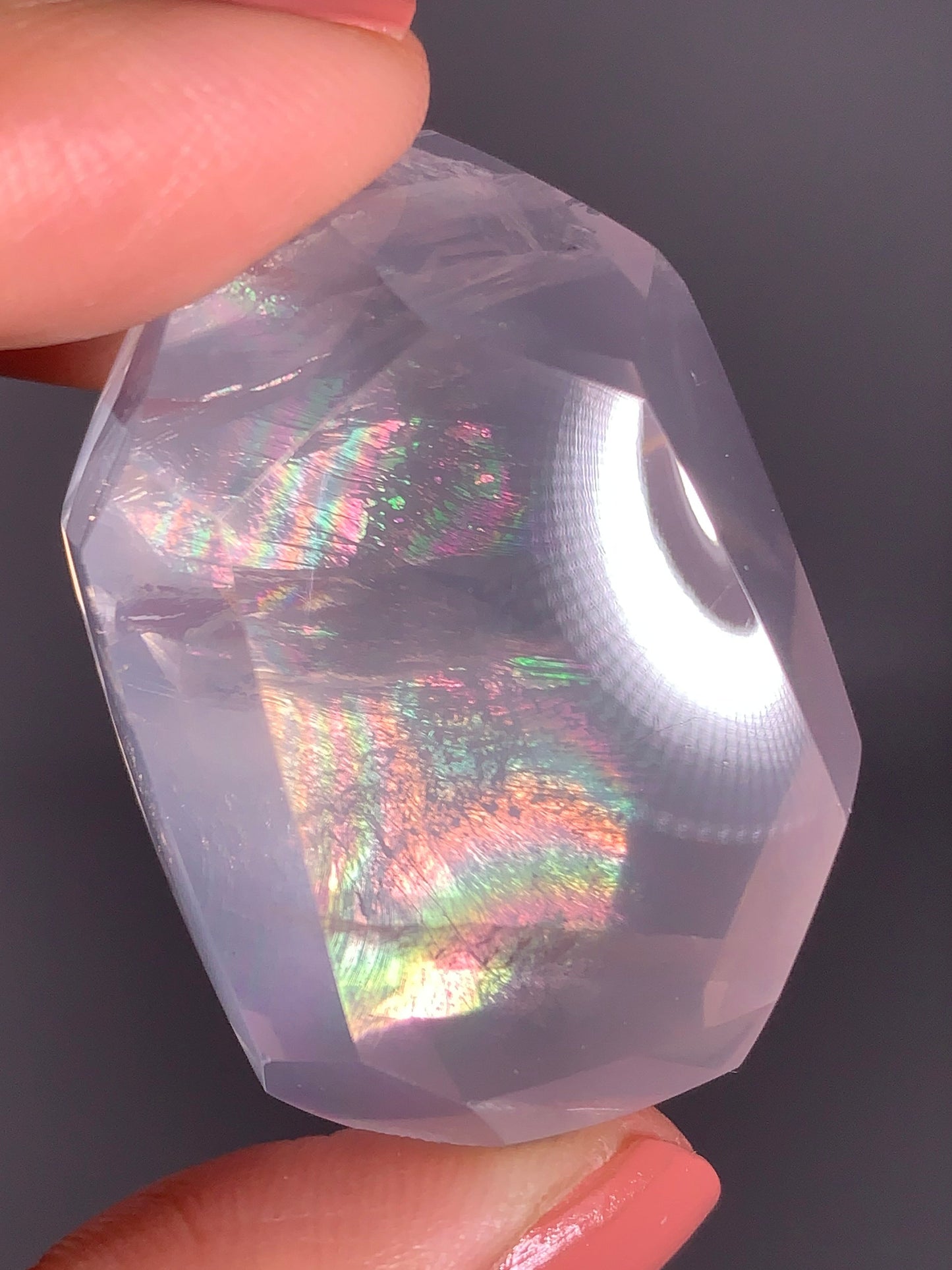 High-Quality Rose Quartz Polished Freeform from Brazil with Natural Rainbows