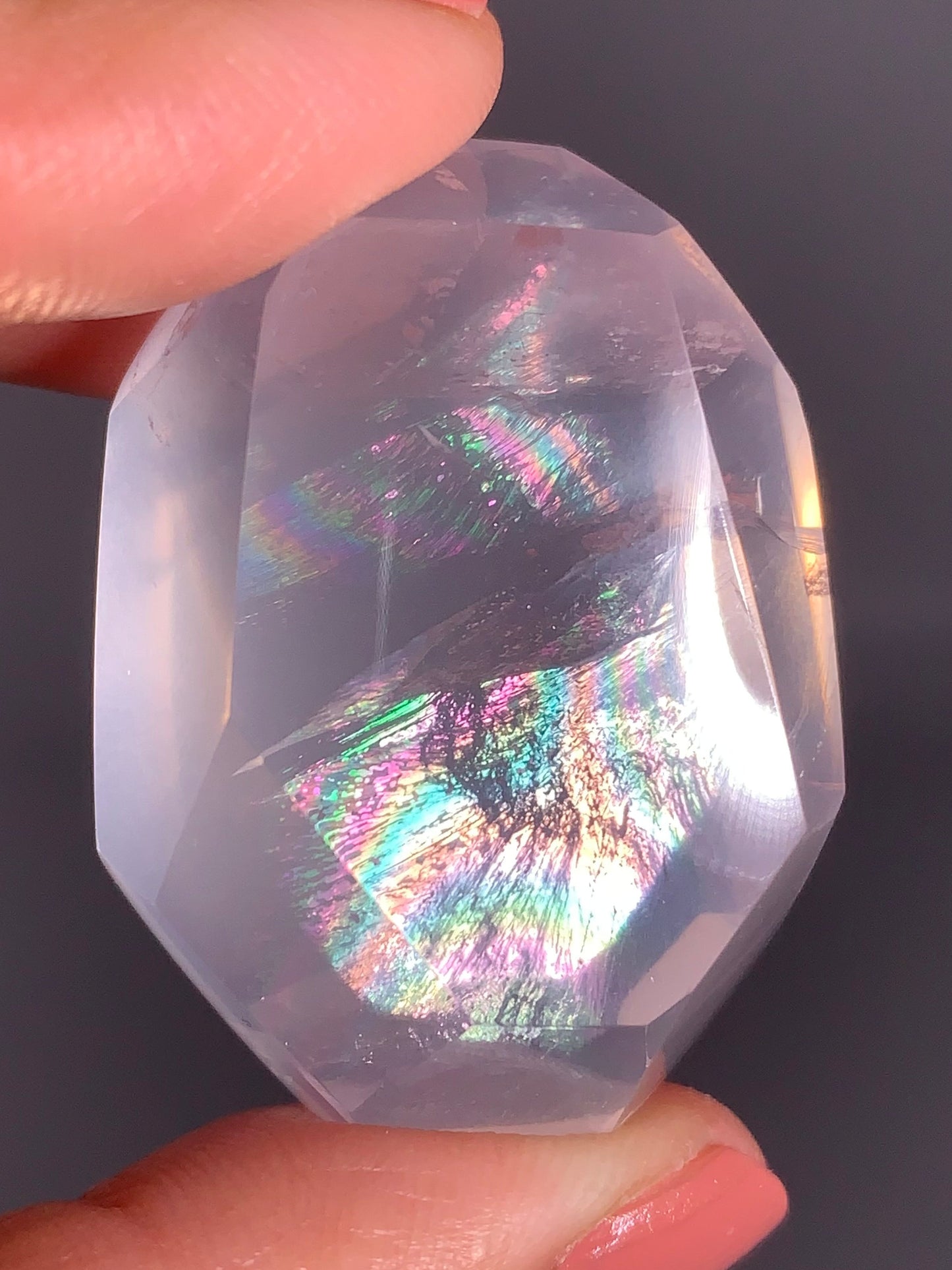 High-Quality Rose Quartz Polished Freeform from Brazil with Natural Rainbows