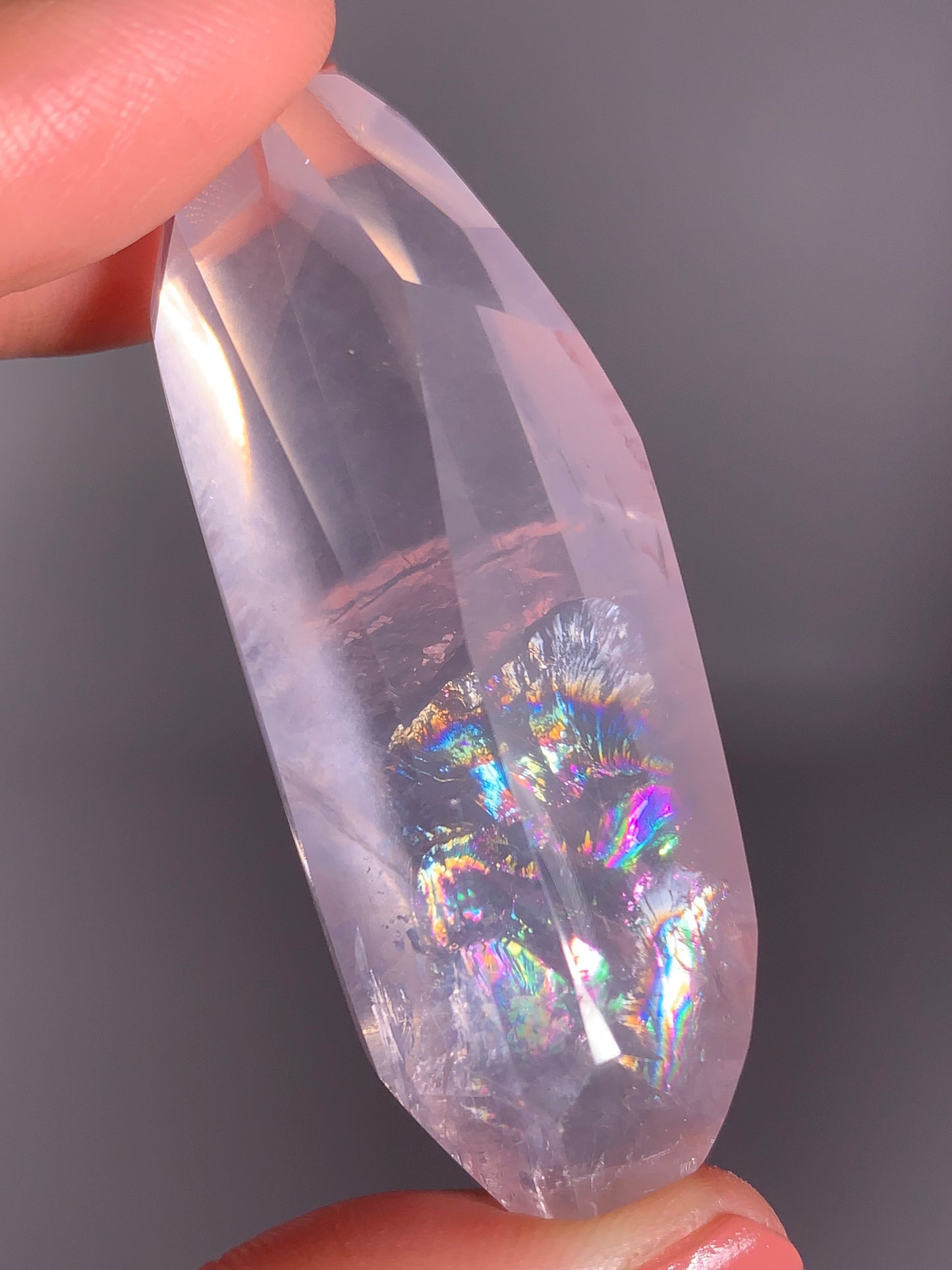 High-Quality Rose Quartz Polished Freeform from Brazil with Natural Rainbows