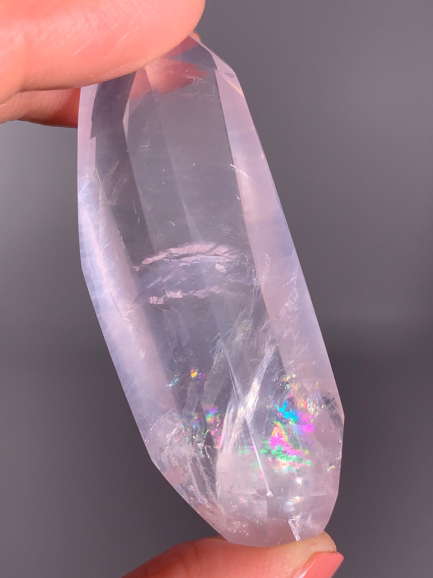 High-Quality Rose Quartz Polished Freeform from Brazil with Natural Rainbows