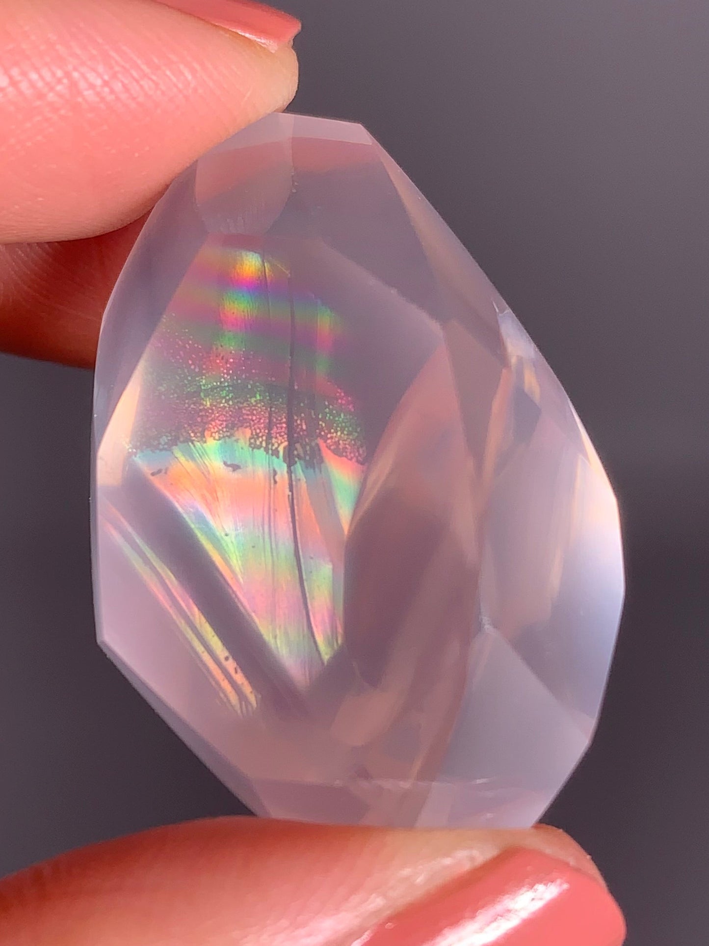 High-Quality Rose Quartz Polished Freeform from Brazil with Natural Rainbows