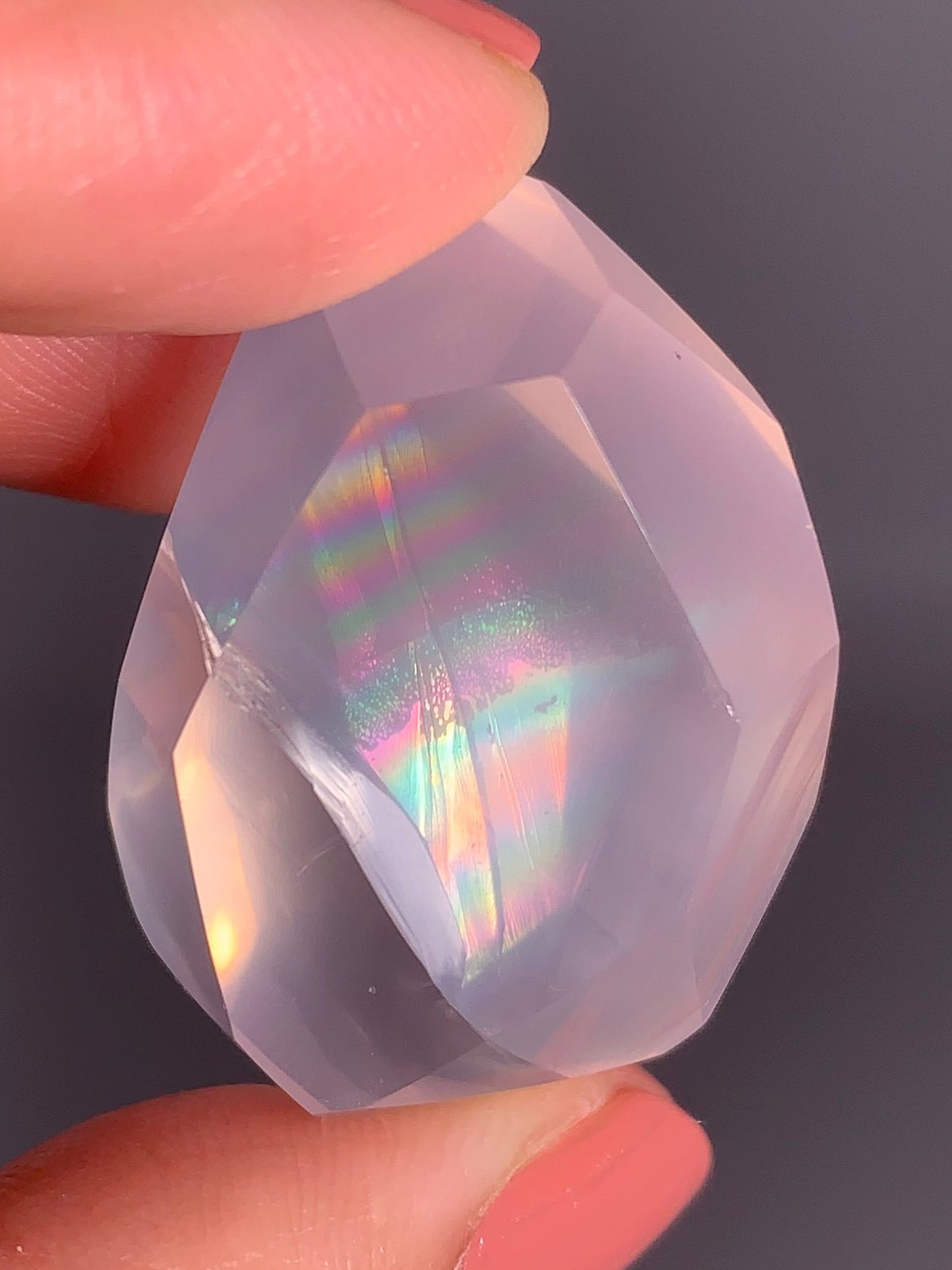 High-Quality Rose Quartz Polished Freeform from Brazil with Natural Rainbows