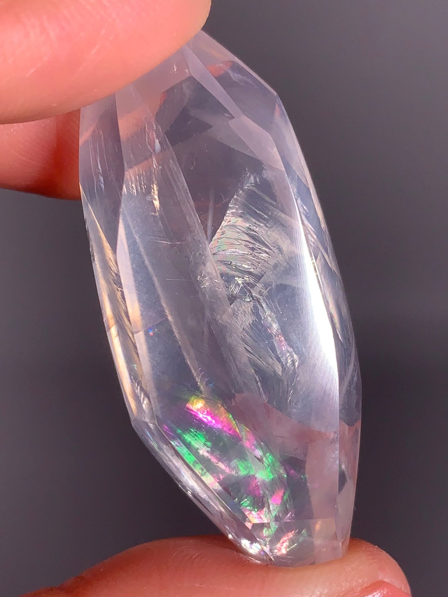 High-Quality Rose Quartz Polished Freeform from Brazil with Natural Rainbows