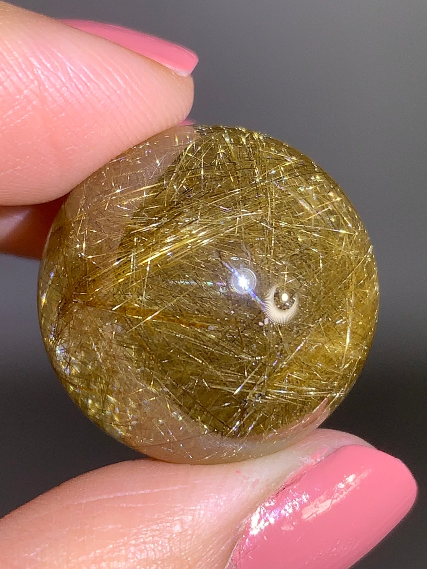 High-Quality Densely Packed Gold Shooting Star & Lattice Rutile Quartz Sphere from Brazil