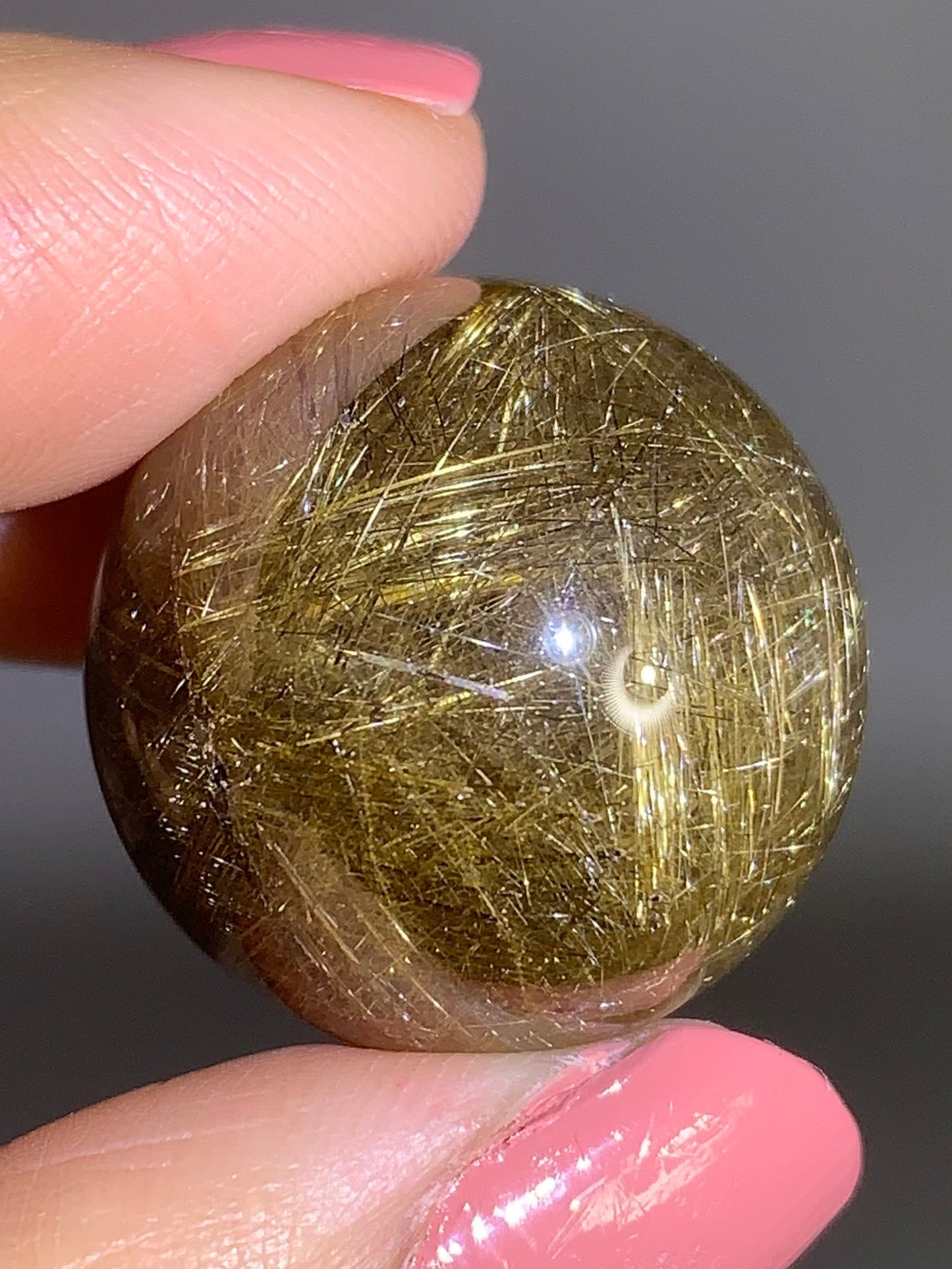 High-Quality Densely Packed Gold Shooting Star & Lattice Rutile Quartz Sphere from Brazil