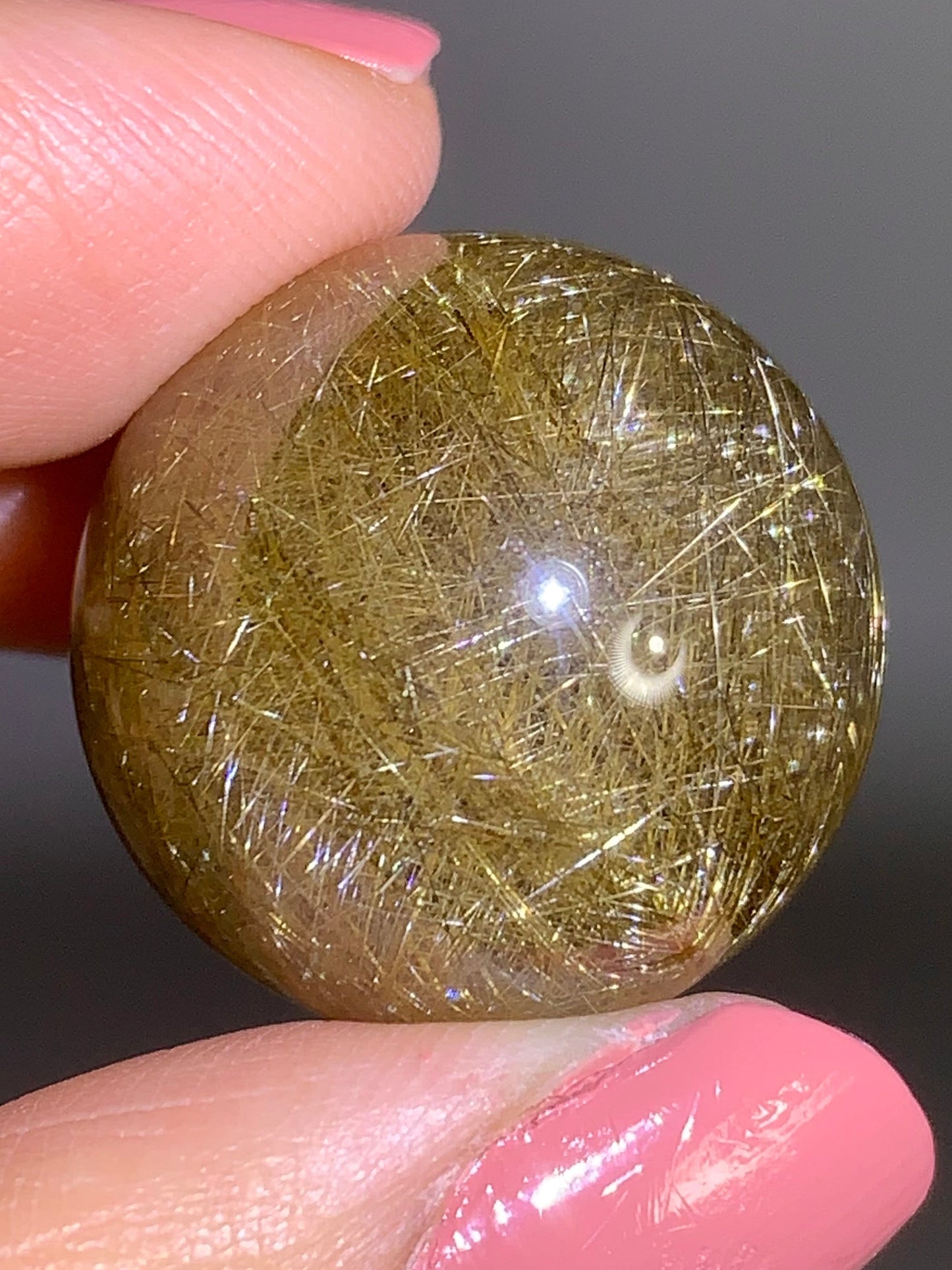 High-Quality Densely Packed Gold Shooting Star & Lattice Rutile Quartz Sphere from Brazil
