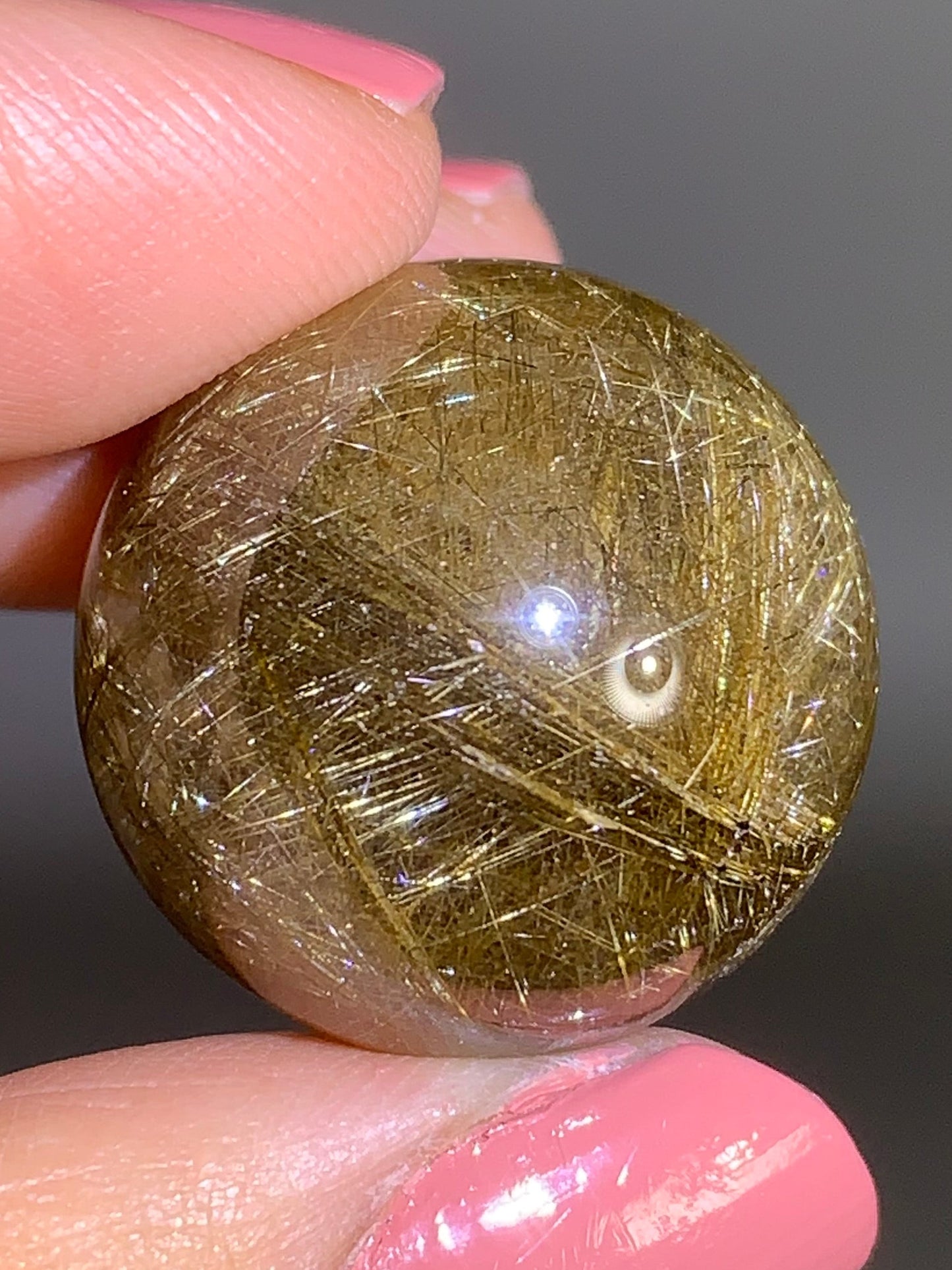 High-Quality Densely Packed Gold Shooting Star & Lattice Rutile Quartz Sphere from Brazil