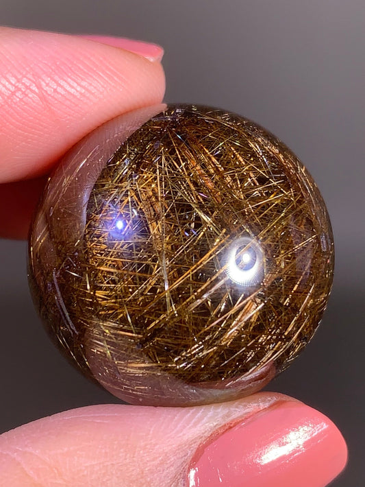Collector’s Piece Copper Lattice Rutile Sphere | Top-Quality Brazil