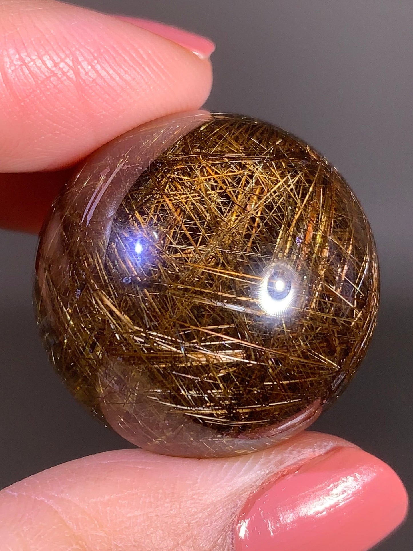 Collector’s Piece Copper Lattice Rutile Sphere | Top-Quality Brazil
