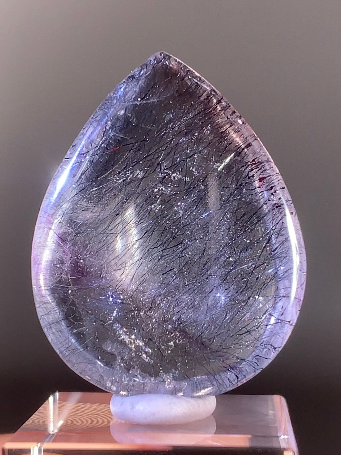 High-Quality Super Seven Polished Teardrop from Madagascar | Rare Crystal