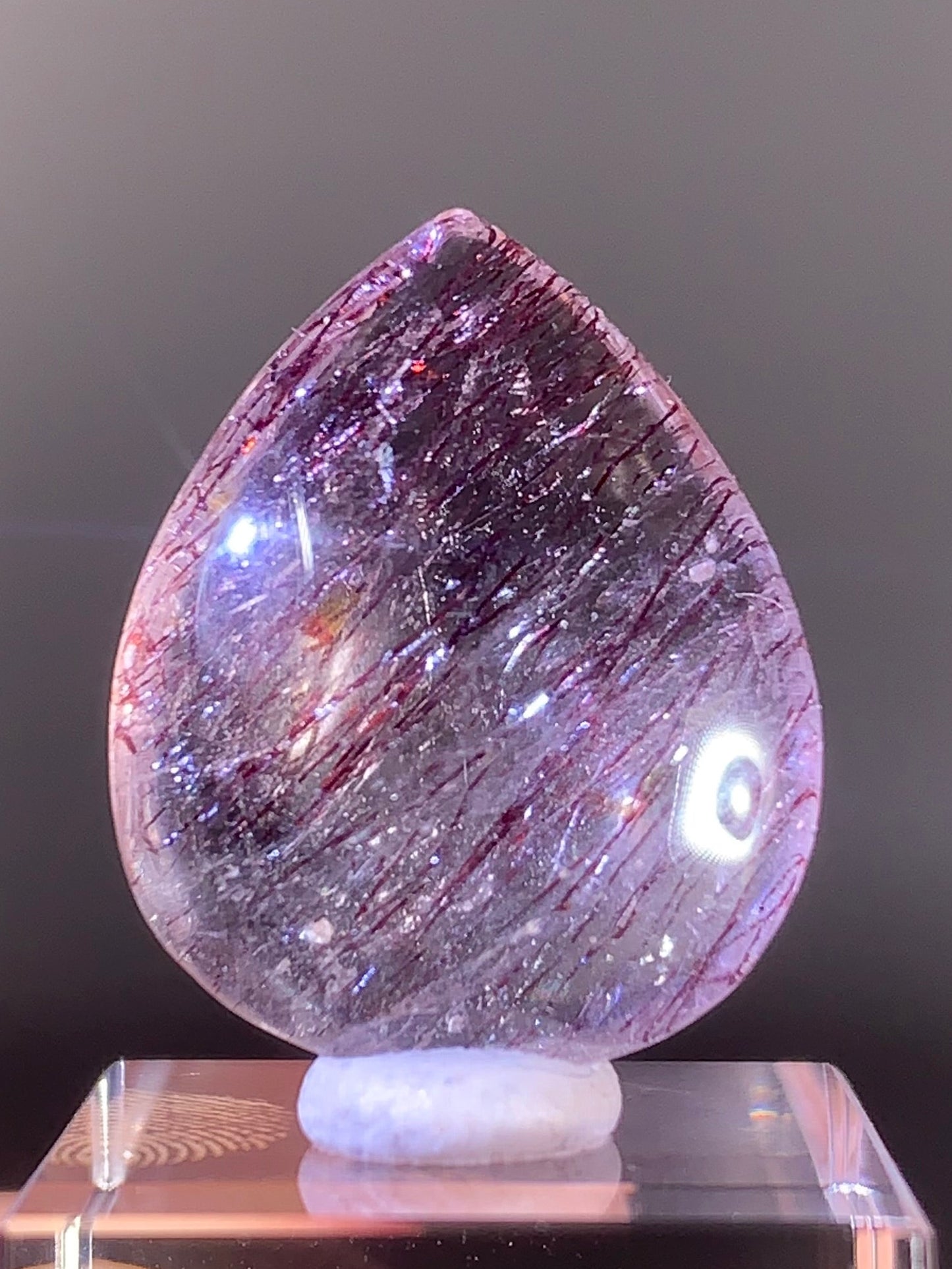 High-Quality Super Seven Polished Teardrop from Madagascar | Rare Crystal