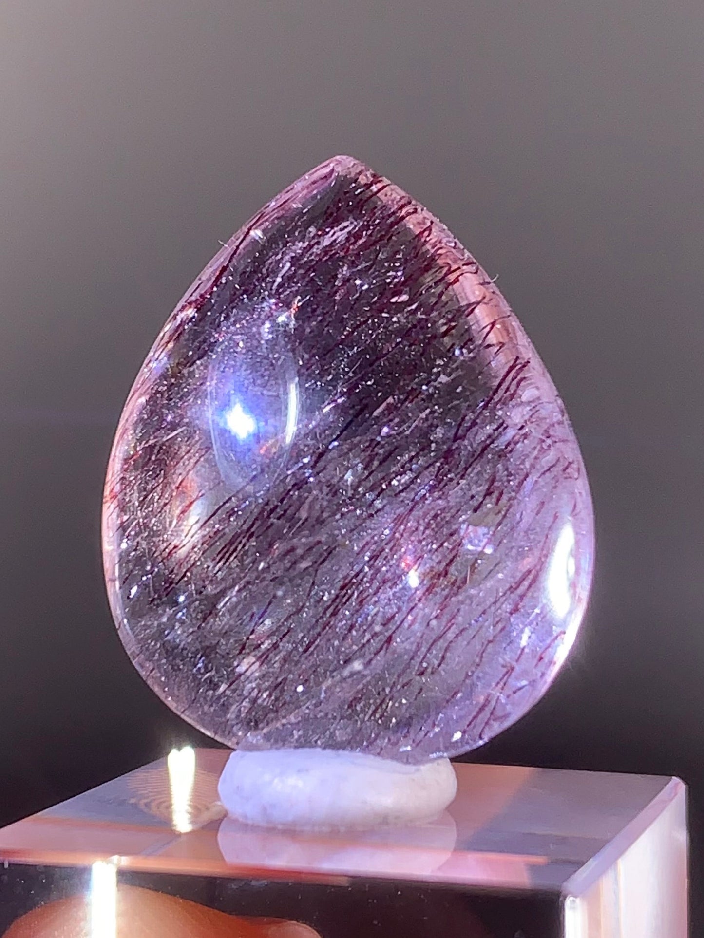 High-Quality Super Seven Polished Teardrop from Madagascar | Rare Crystal
