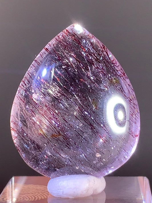 High-Quality Super Seven Polished Teardrop from Madagascar | Rare Crystal