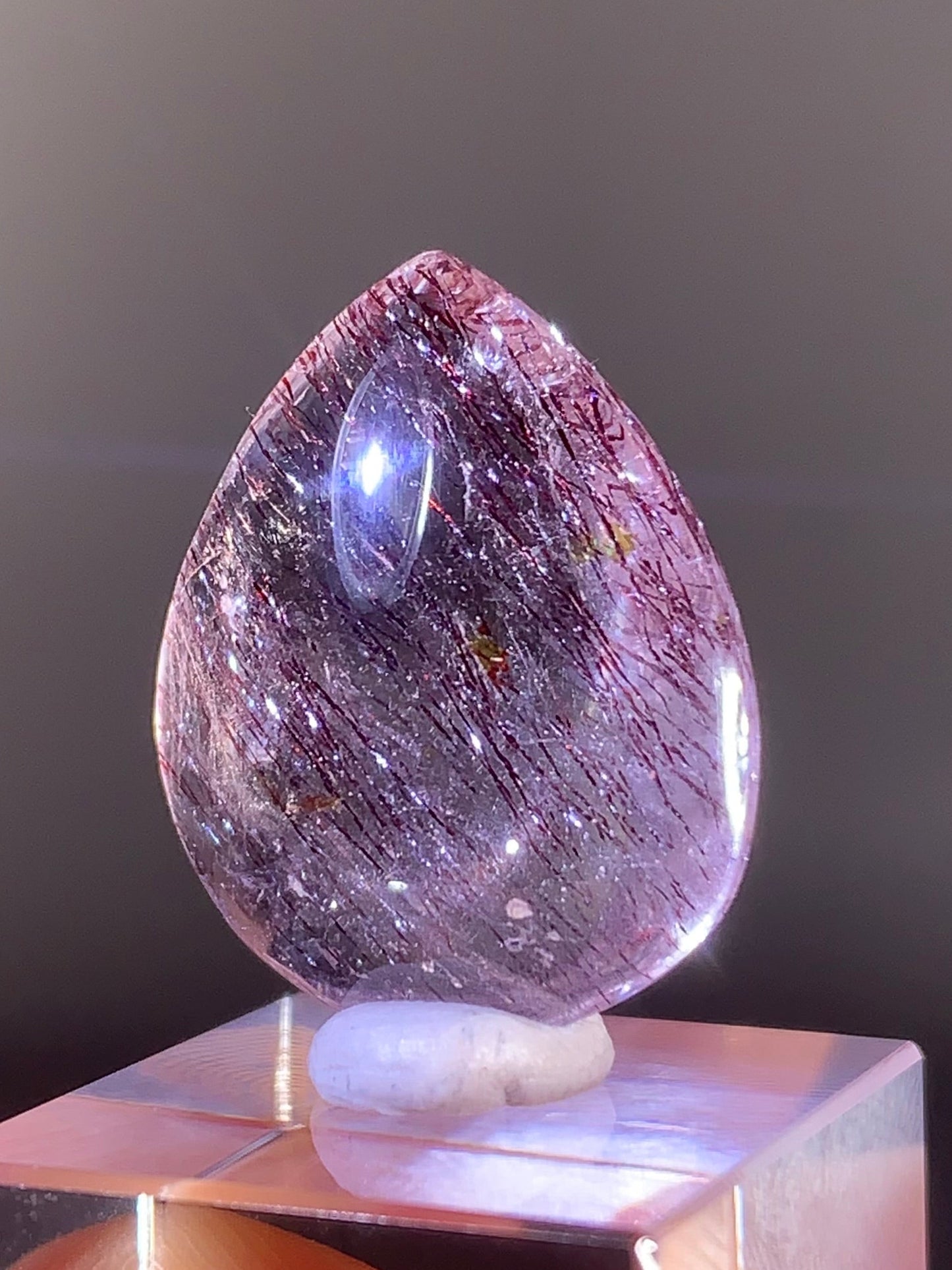 High-Quality Super Seven Polished Teardrop from Madagascar | Rare Crystal