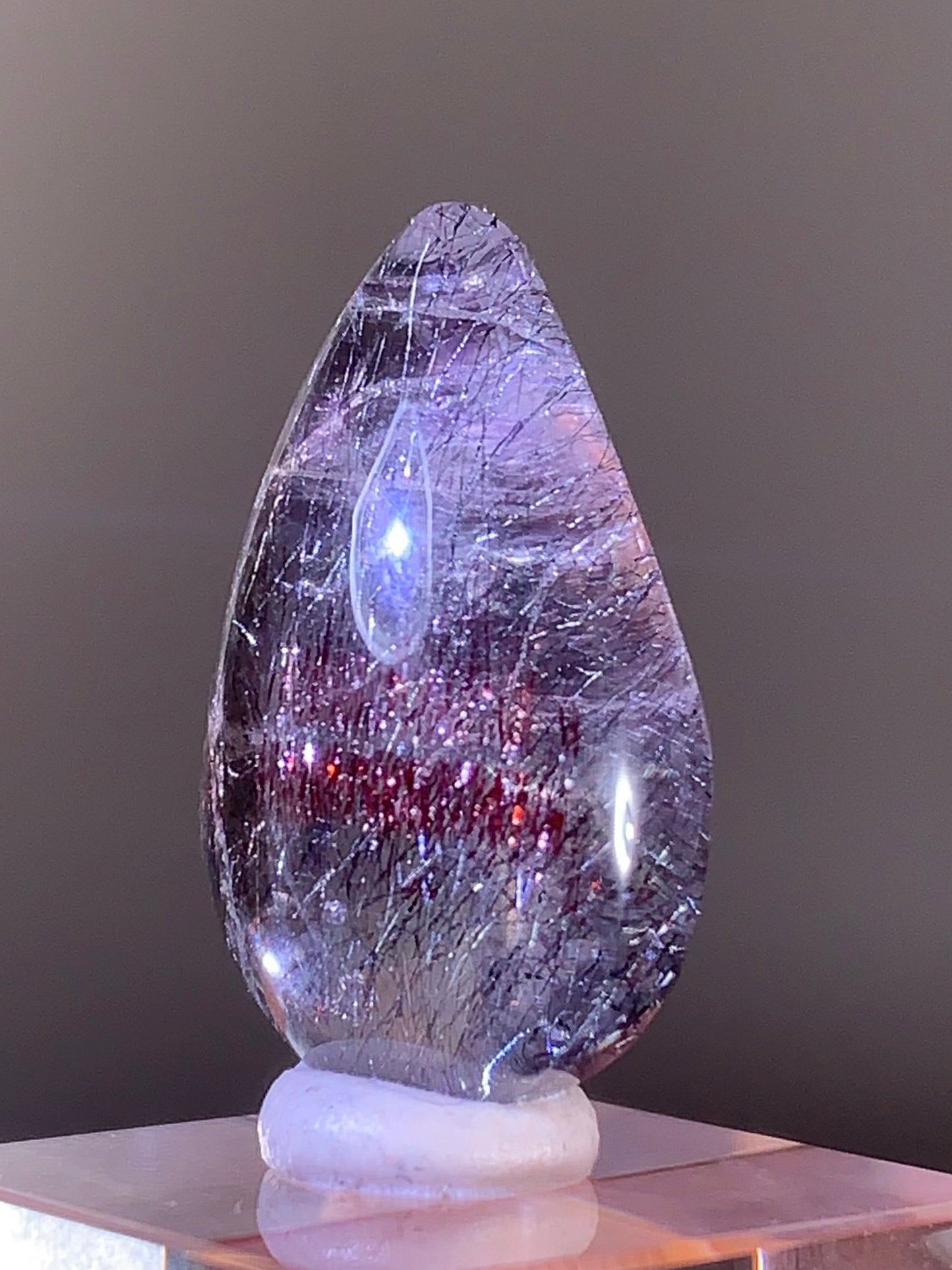 High-Quality Super Seven Polished Teardrop from Madagascar | Rare Crystal