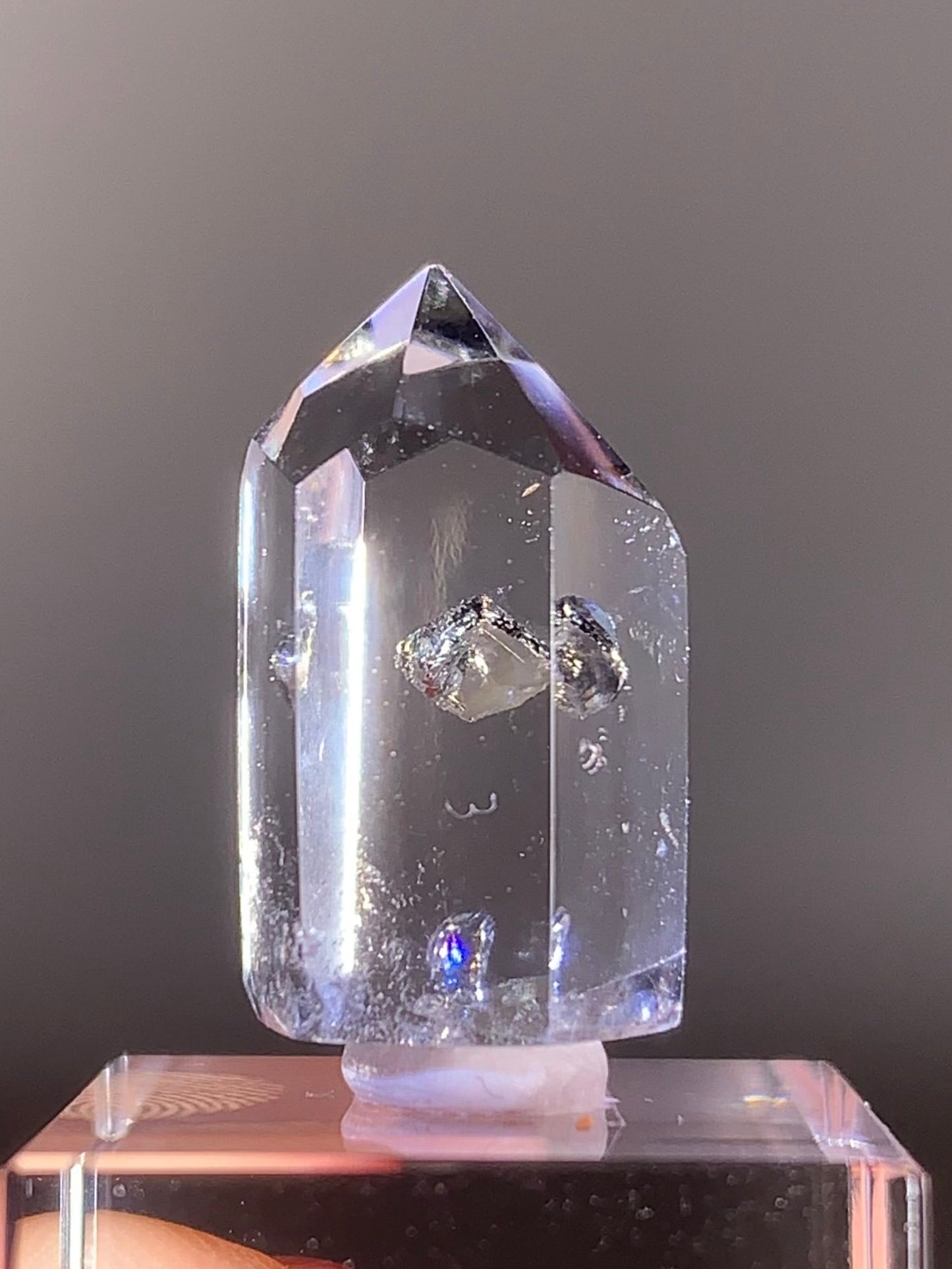 High-Quality Pyrite in Quartz Polished Tower from Brazil | Natural Crystal