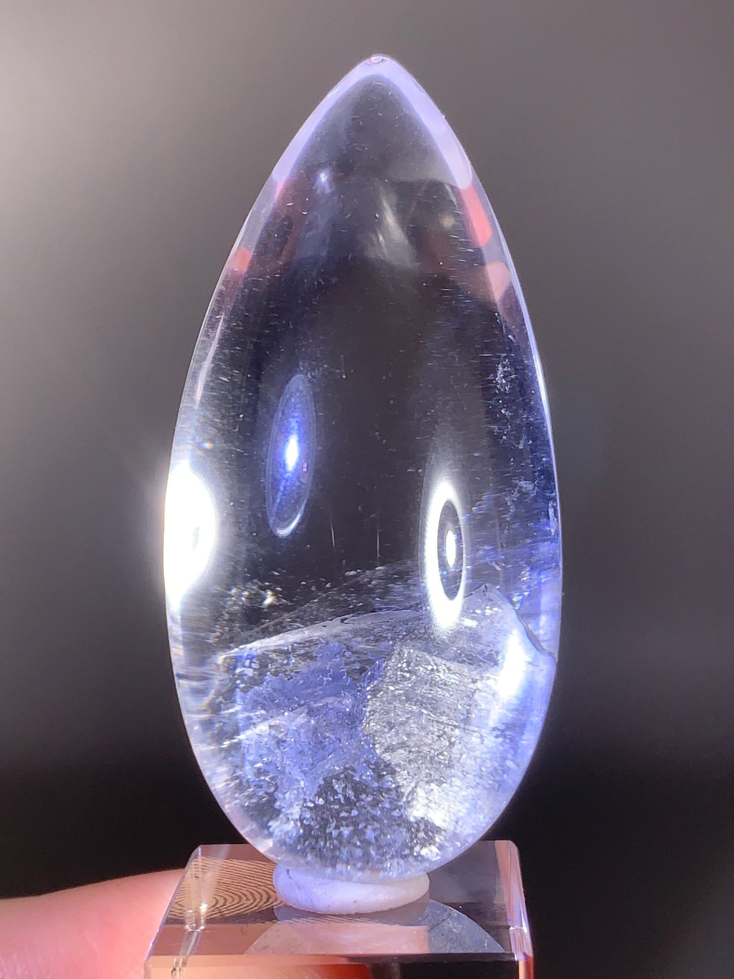 Manifestation Quartz (Quartz in Quartz) Inclusion Polished Teardrop from Madagascar | Natural Crystal
