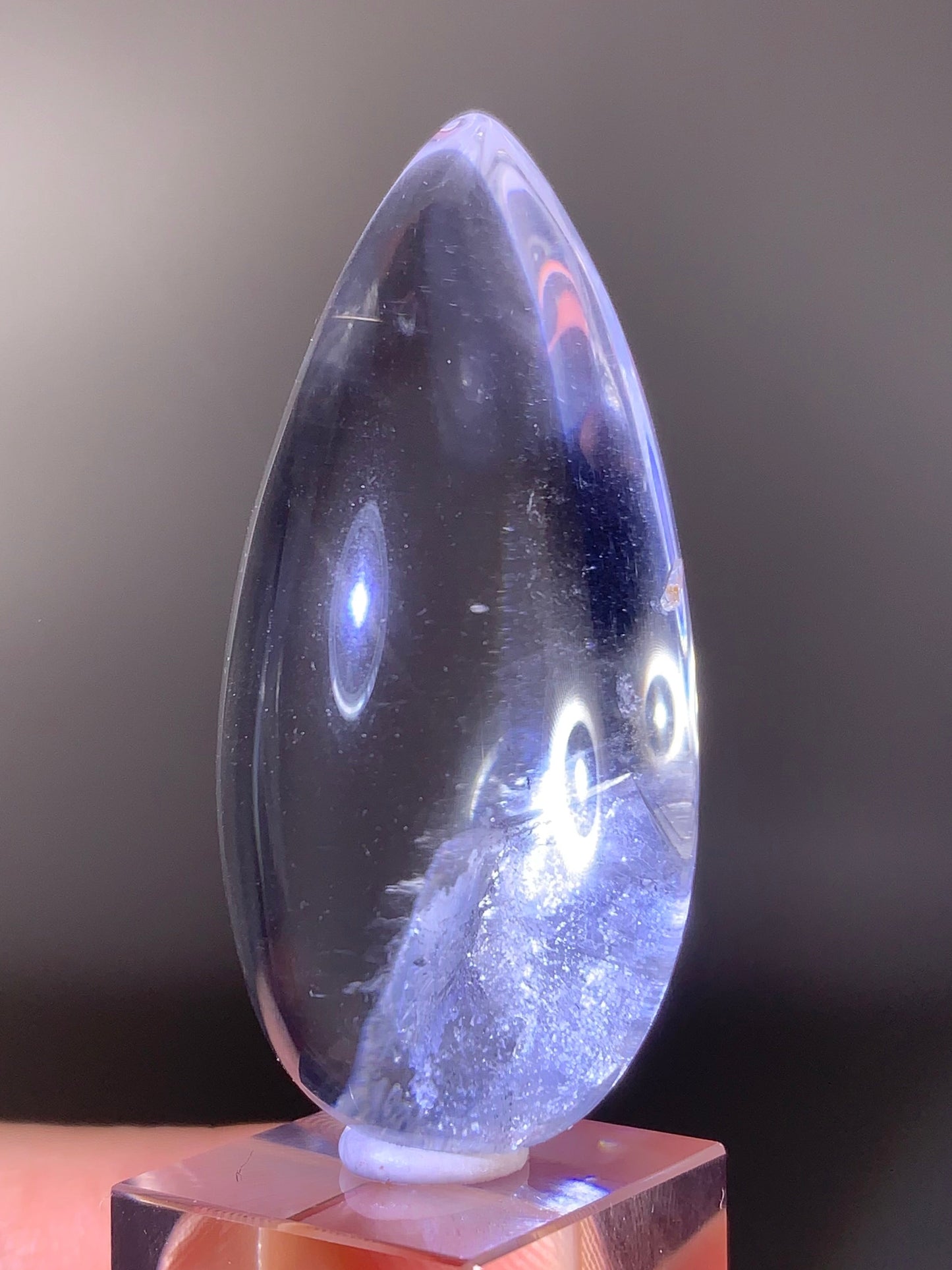 Manifestation Quartz (Quartz in Quartz) Inclusion Polished Teardrop from Madagascar | Natural Crystal
