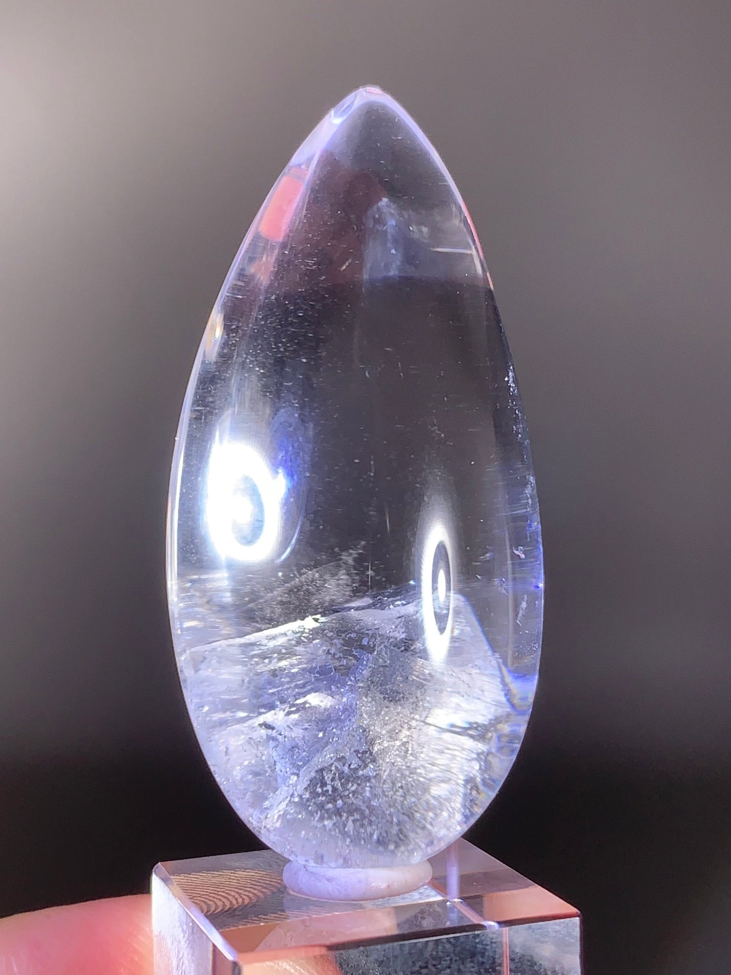 Manifestation Quartz (Quartz in Quartz) Inclusion Polished Teardrop from Madagascar | Natural Crystal