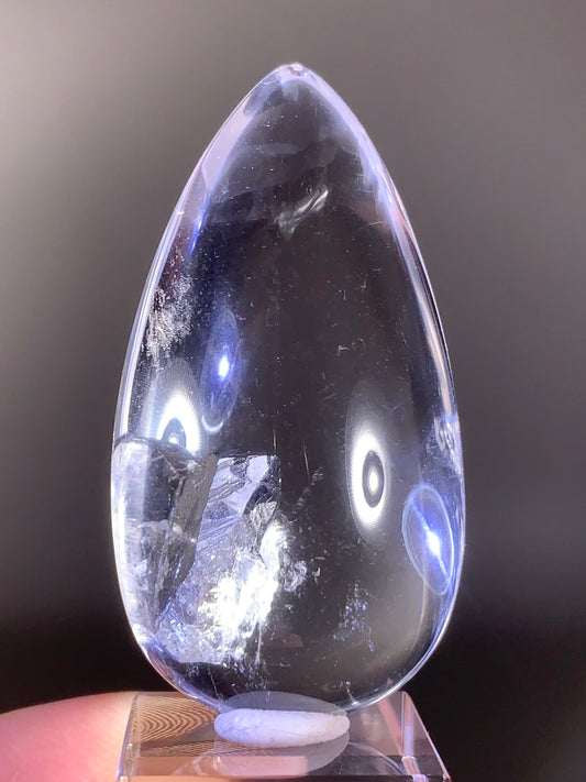 Manifestation Quartz (Quartz in Quartz) Inclusion Polished Teardrop from Madagascar | Natural Crystal