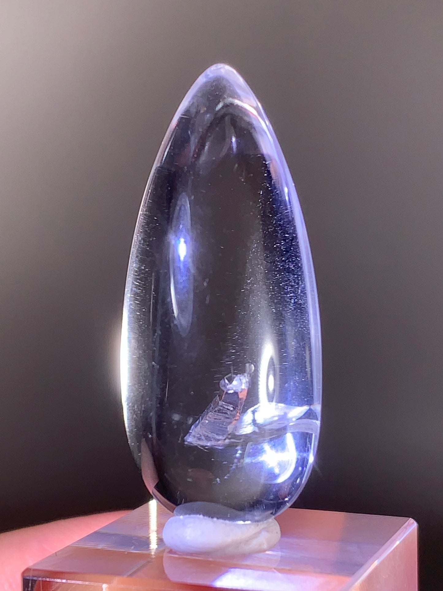Manifestation/Penetrator Quartz Inclusion Polished Teardrop from Madagascar | Natural Crystal