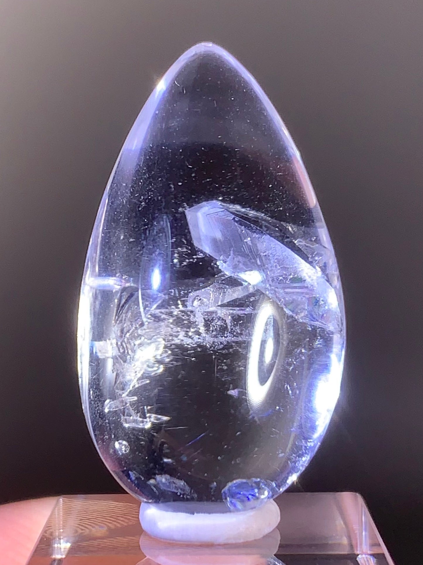 Manifestation/Penetrator Quartz Inclusion Polished Teardrop from Madagascar | Natural Crystal