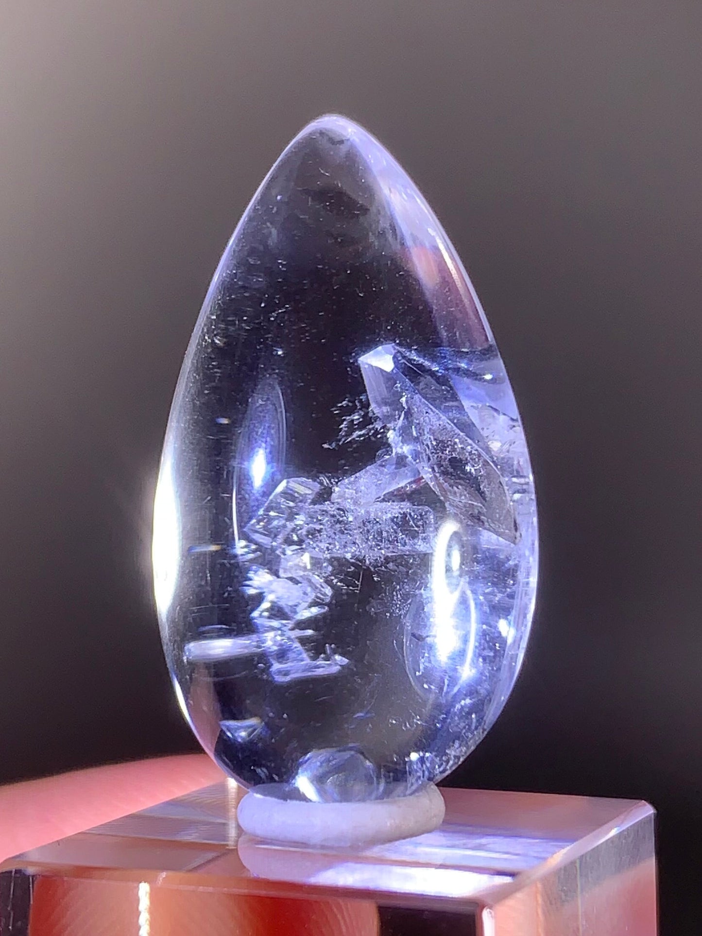 Manifestation/Penetrator Quartz Inclusion Polished Teardrop from Madagascar | Natural Crystal