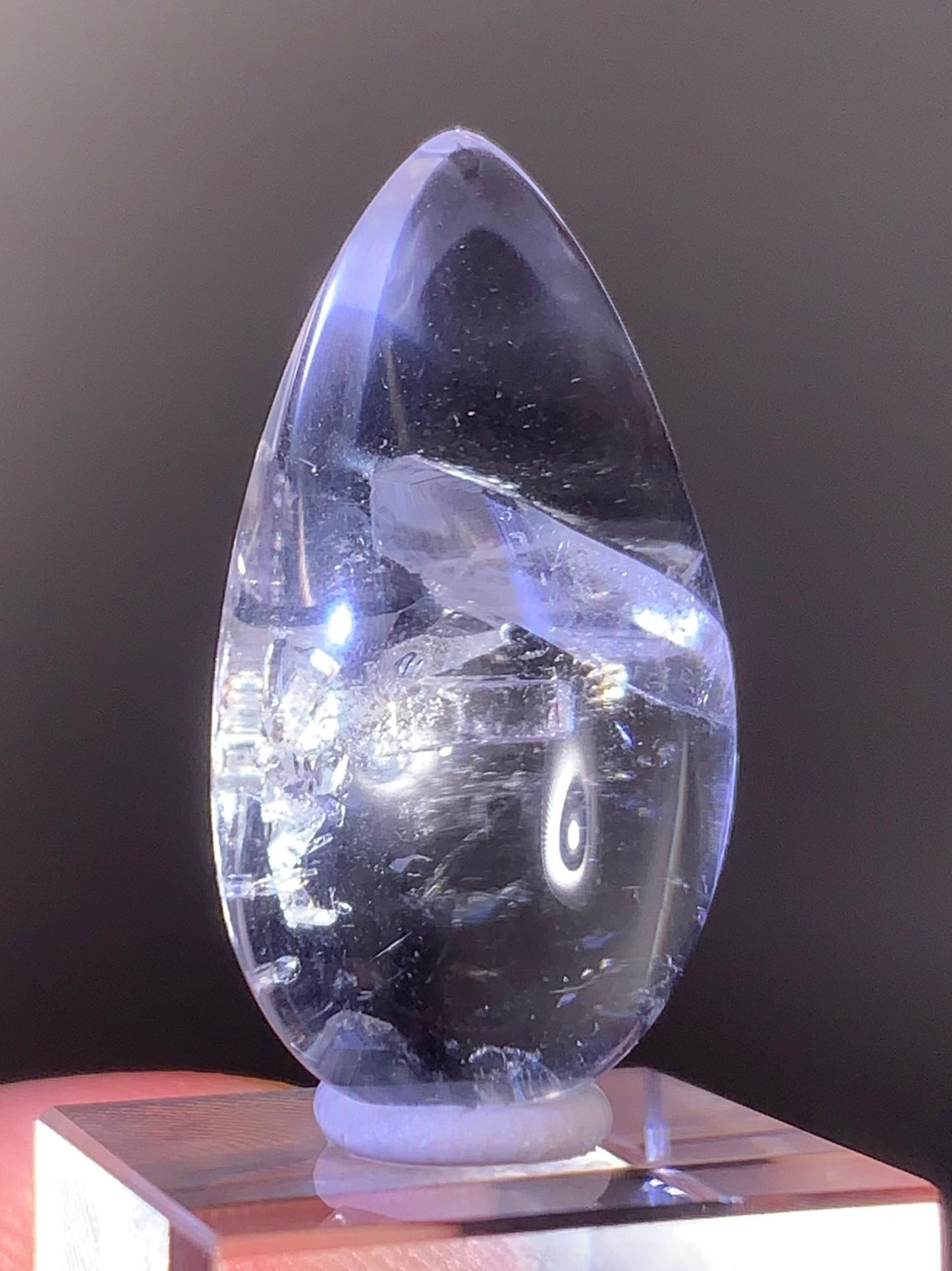Manifestation/Penetrator Quartz Inclusion Polished Teardrop from Madagascar | Natural Crystal
