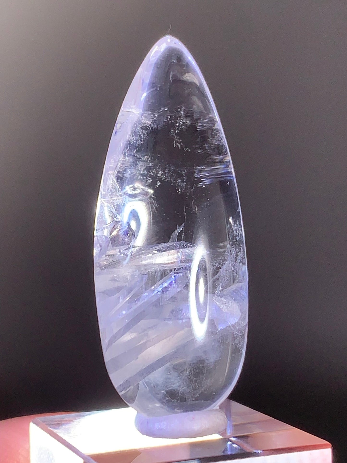 Manifestation/Penetrator Quartz Cluster Inclusion Polished Teardrop from Madagascar | Natural Crystal