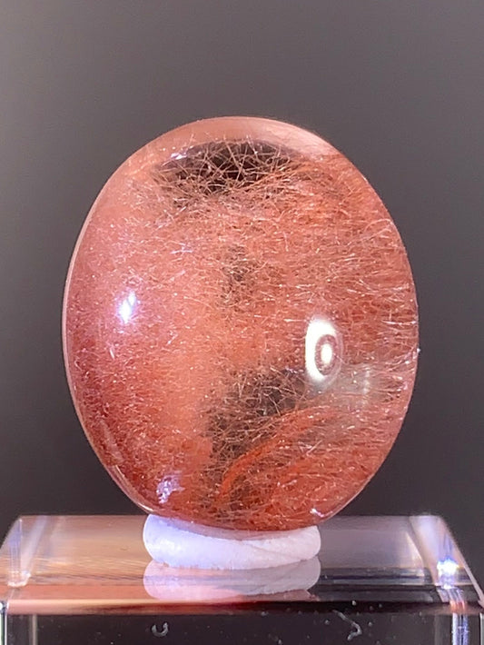 Top Quality Pink Amphibole Quartz Cabochon – Rare Collector’s Gem from Brazil