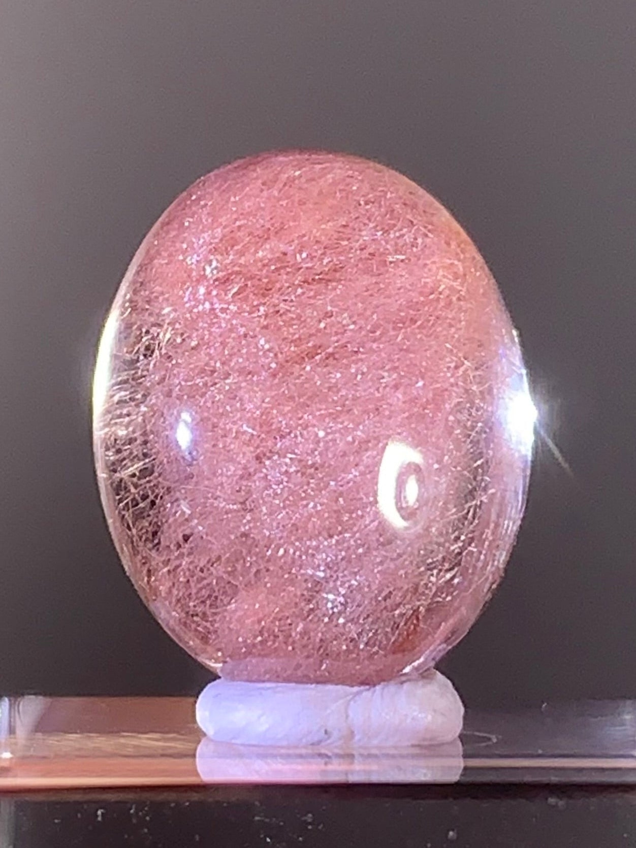 Top Quality Pink Amphibole Quartz Cabochon – Rare Collector’s Gem from Brazil