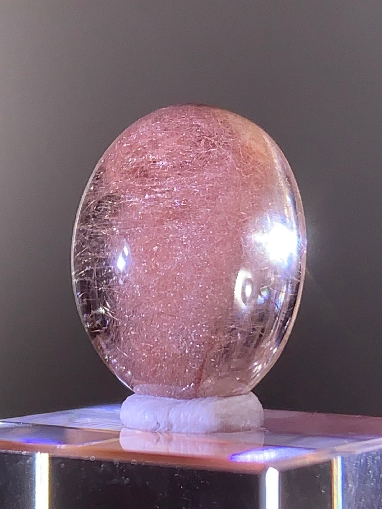 Top Quality Pink Amphibole Quartz Cabochon – Rare Collector’s Gem from Brazil
