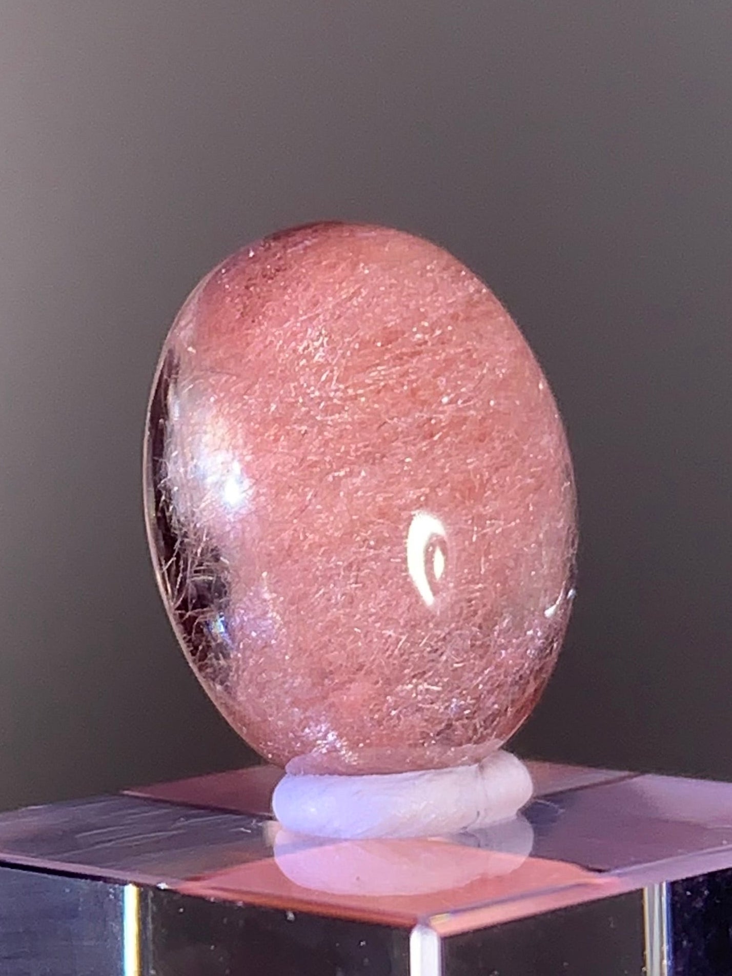 Top Quality Pink Amphibole Quartz Cabochon – Rare Collector’s Gem from Brazil