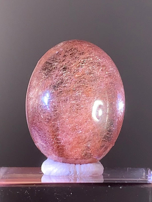 Top Quality Pink Amphibole Quartz Cabochon – Rare Collector’s Gem from Brazil