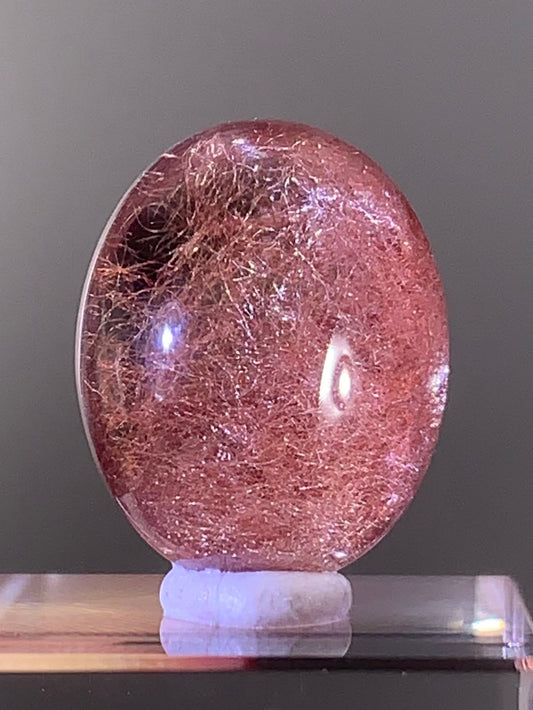 Top Quality Pink Amphibole Quartz Cabochon – Rare Collector’s Gem from Brazil