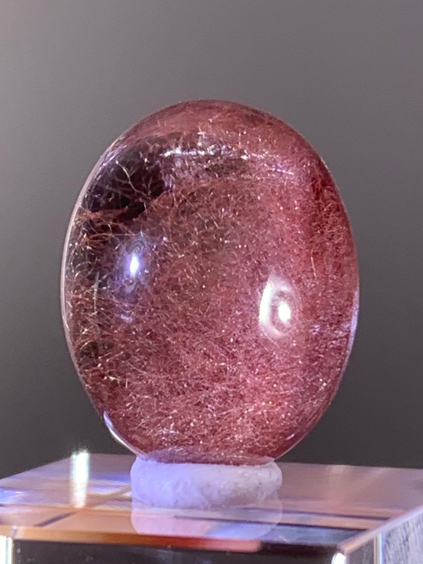 Top Quality Pink Amphibole Quartz Cabochon – Rare Collector’s Gem from Brazil