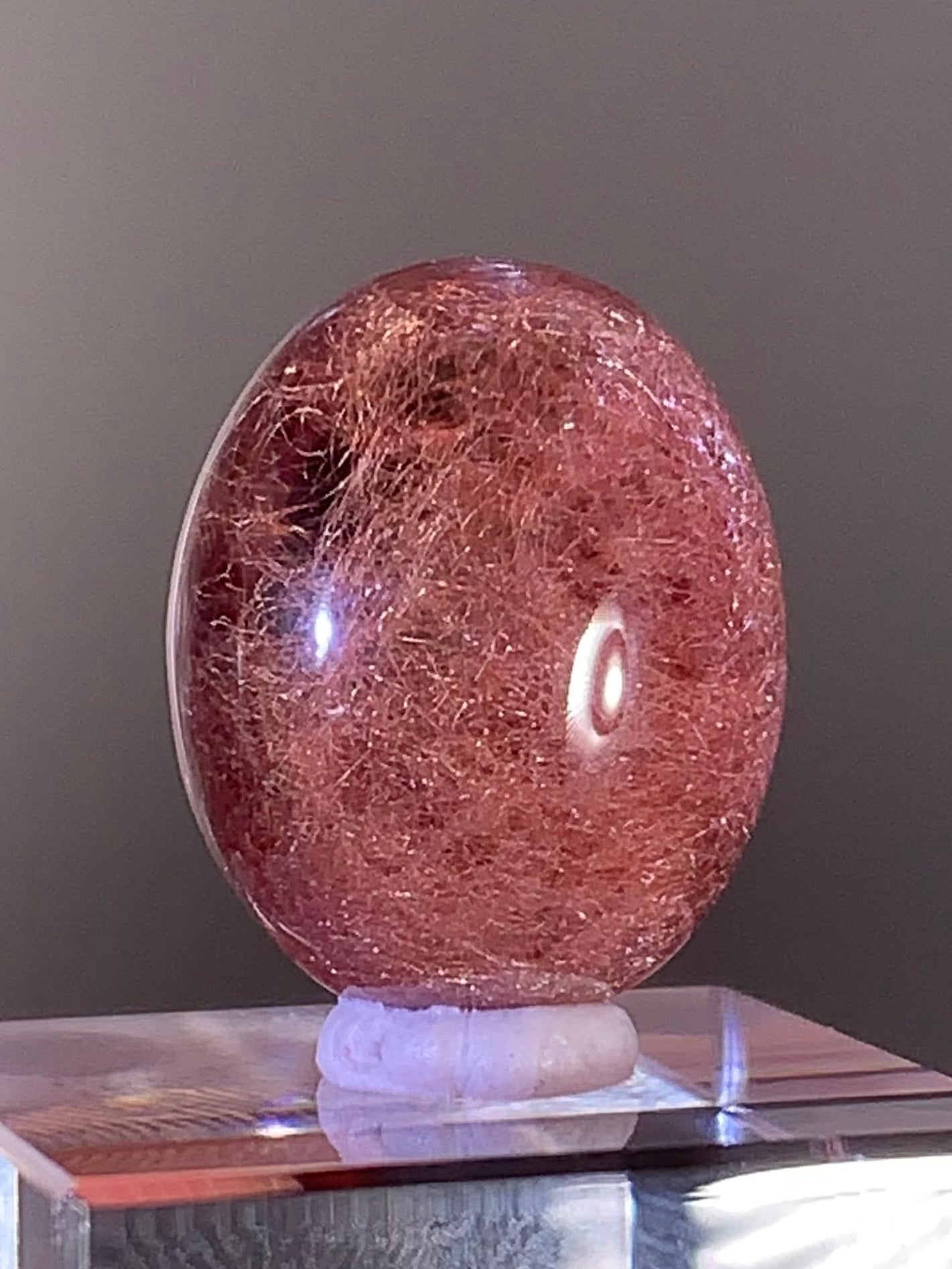 Top Quality Pink Amphibole Quartz Cabochon – Rare Collector’s Gem from Brazil
