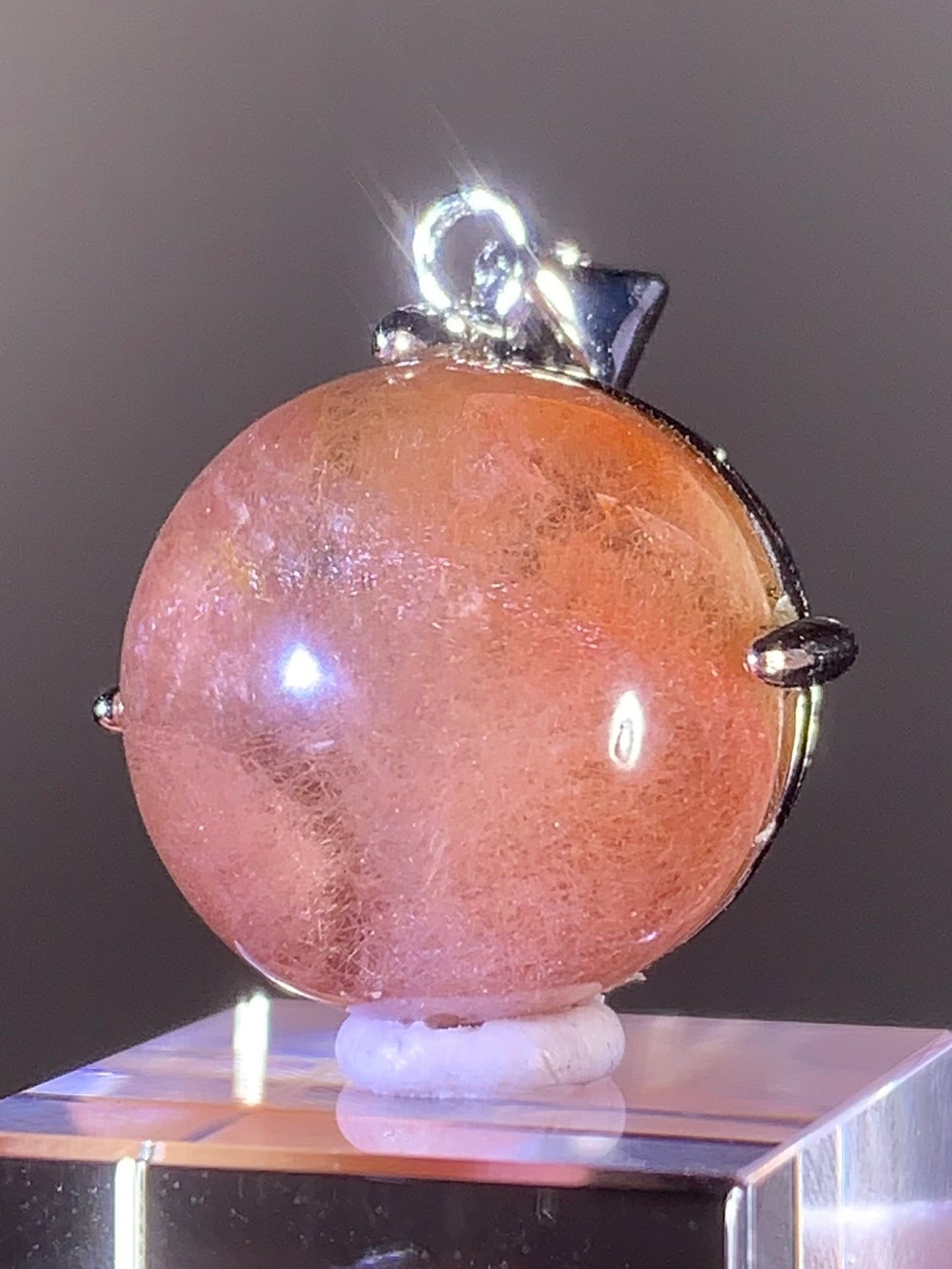 Top Quality Brazilian Pink Amphibole Quartz Pendant in S925 Sterling Silver
