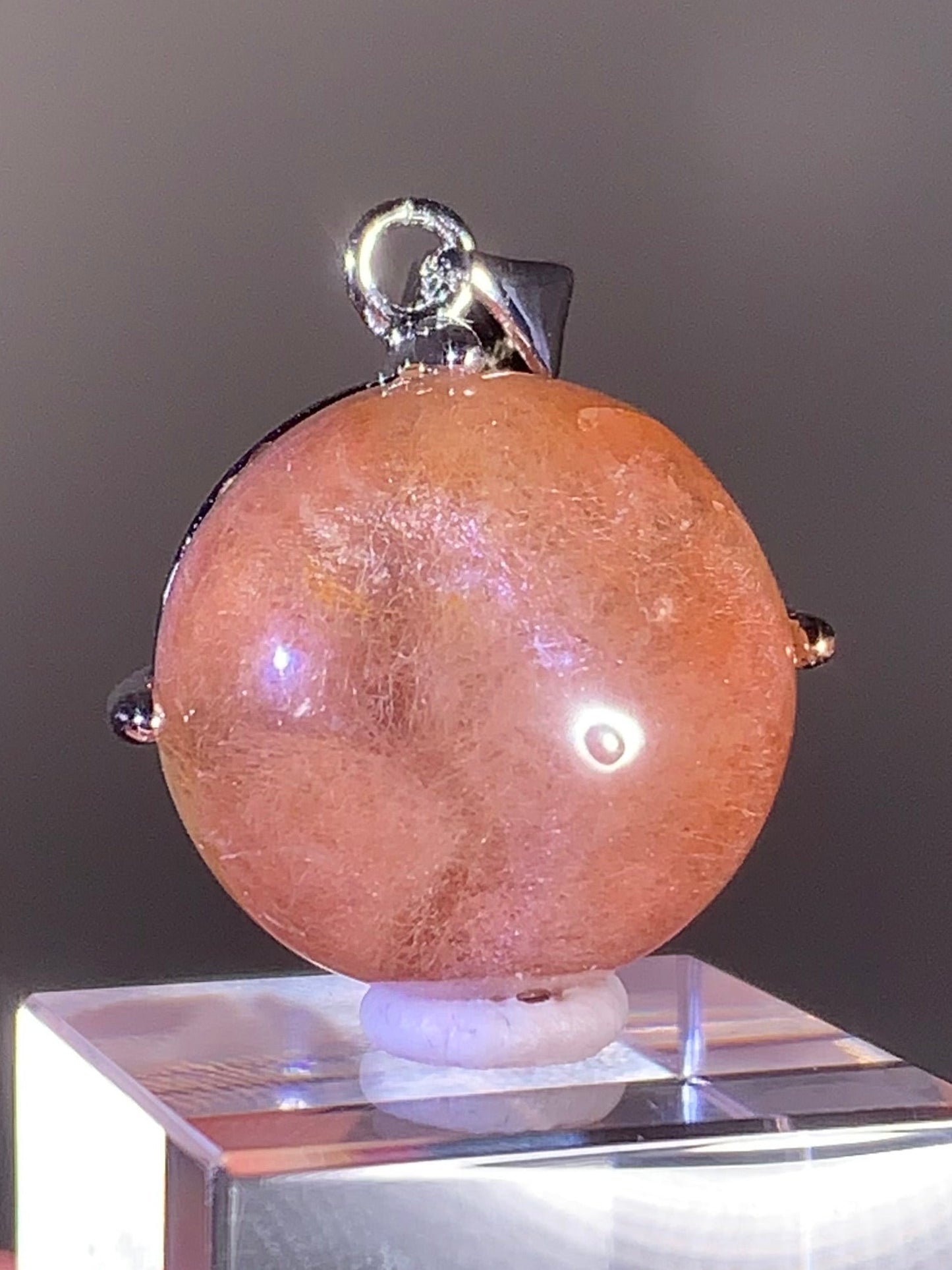 Top Quality Brazilian Pink Amphibole Quartz Pendant in S925 Sterling Silver