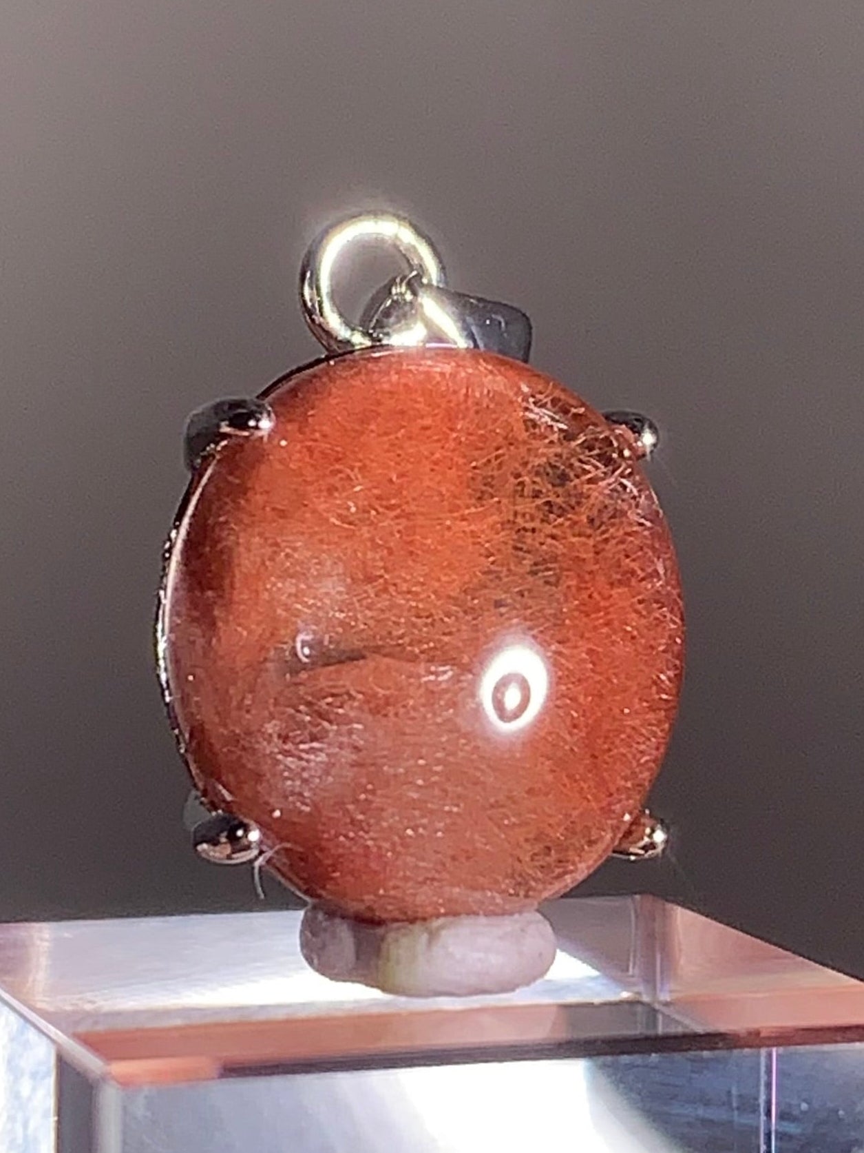 Top Quality Brazilian Pink Amphibole Quartz Pendant in S925 Sterling Silver