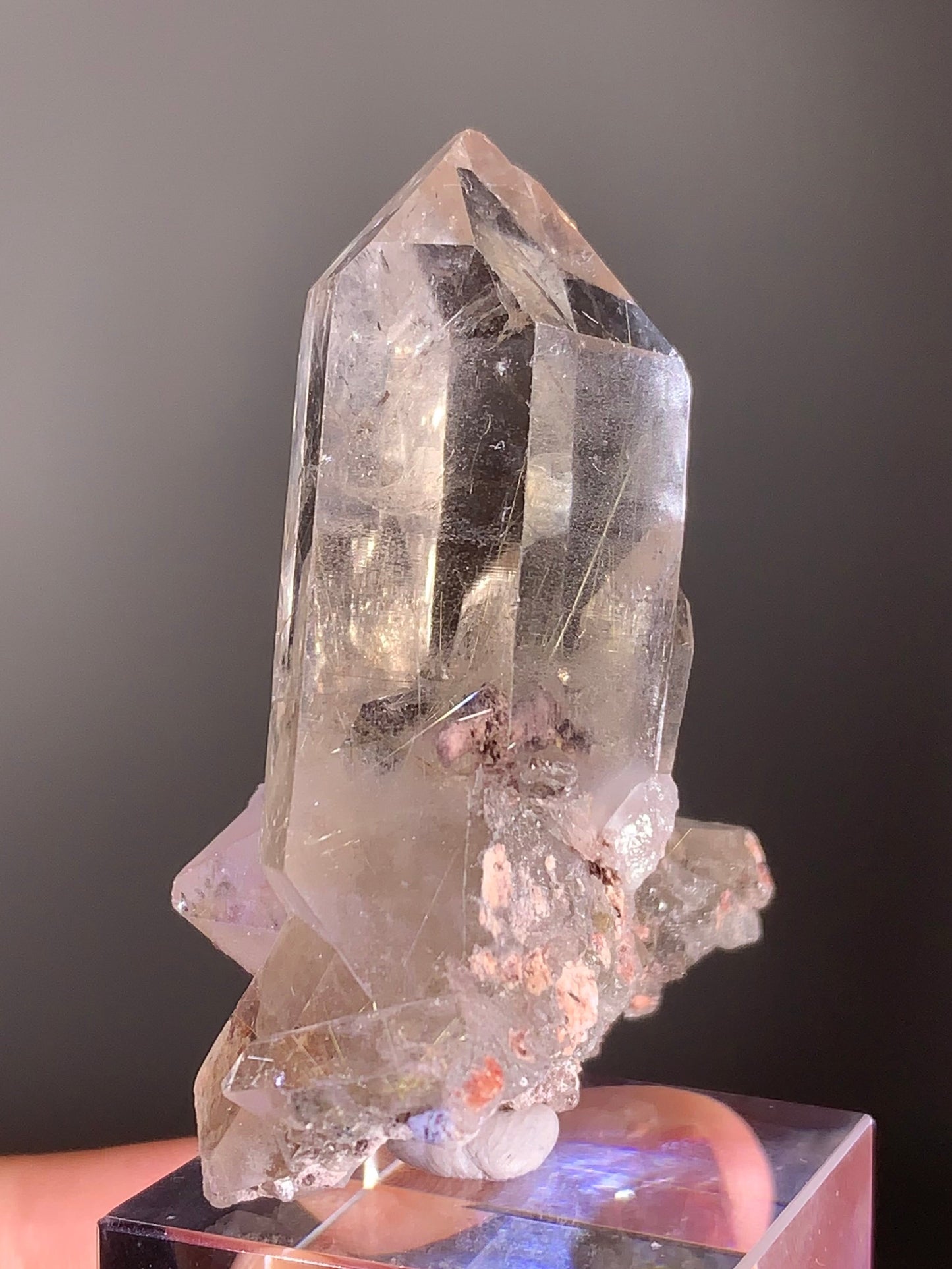 Gold Rutile in Smoky Quartz Raw Cluster from Brazil