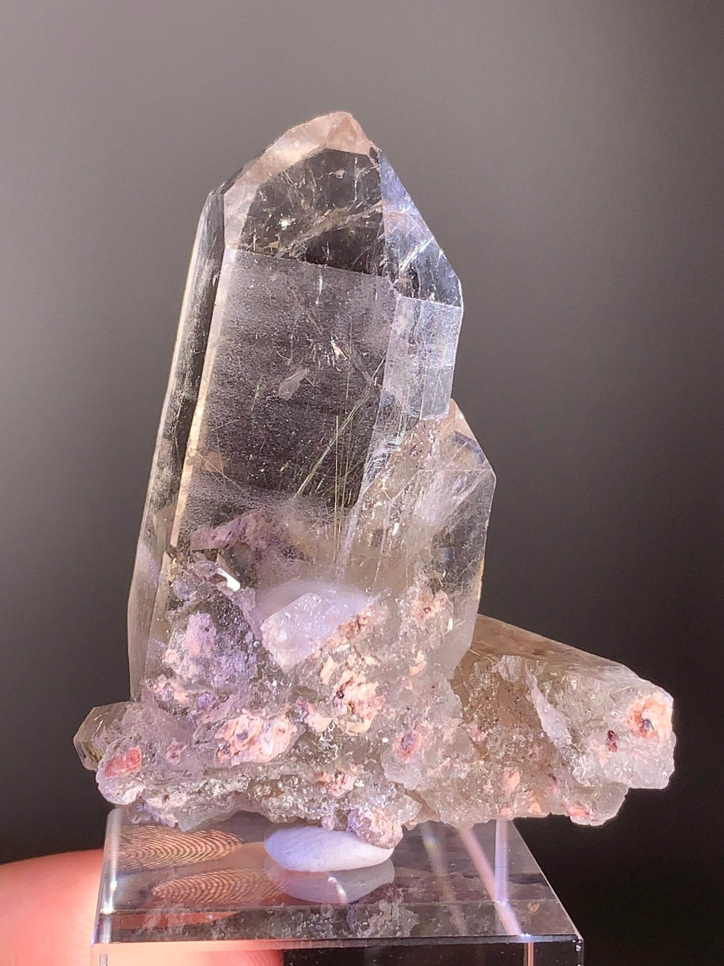 Gold Rutile in Smoky Quartz Raw Cluster from Brazil