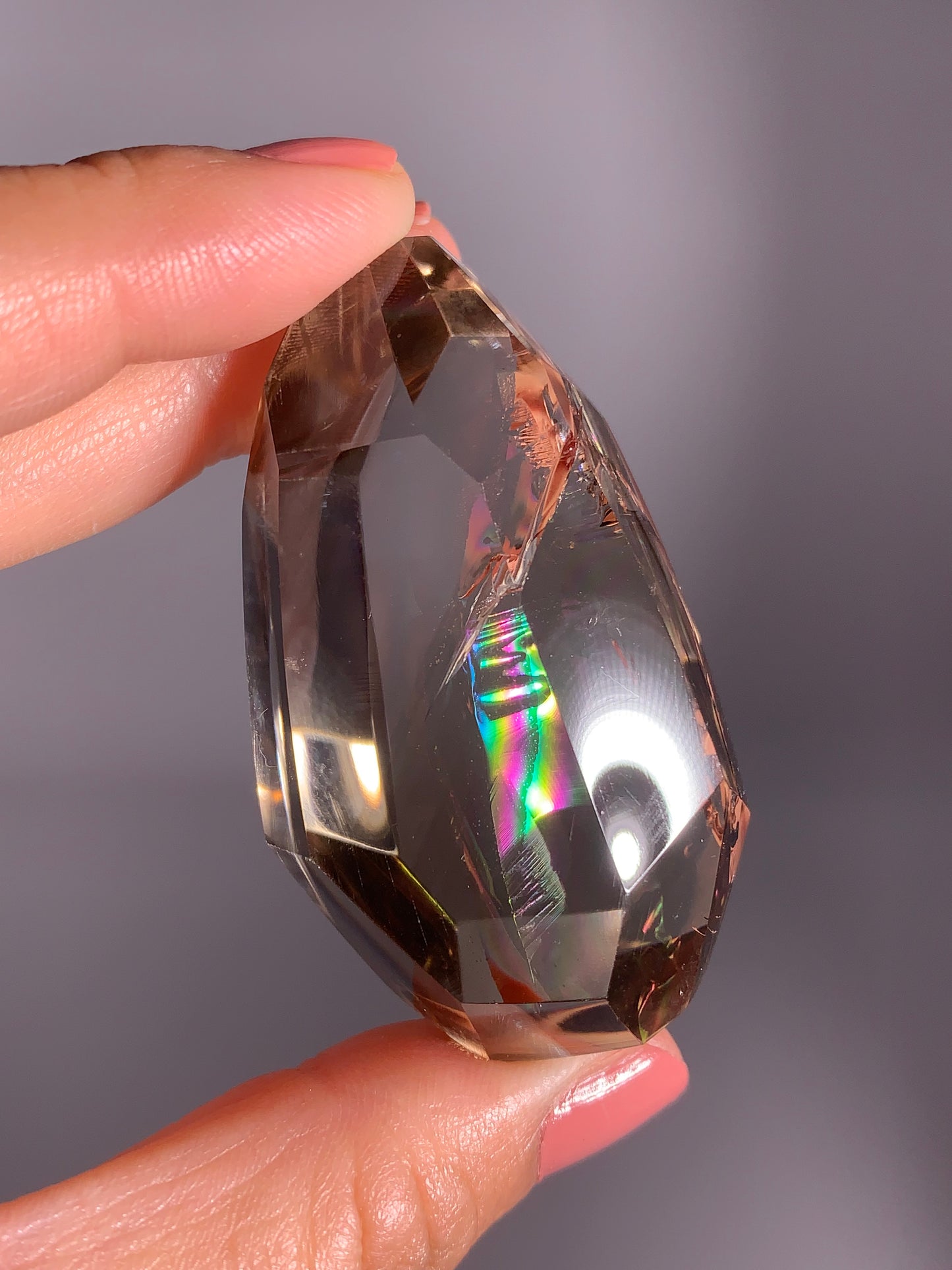 High-Quality Smoky Quartz Polished Freeform from Brazil with Natural Rainbows