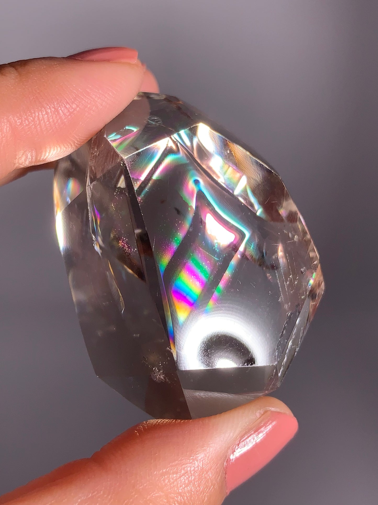 High-Quality Smoky Quartz Polished Freeform from Brazil with Natural Rainbows