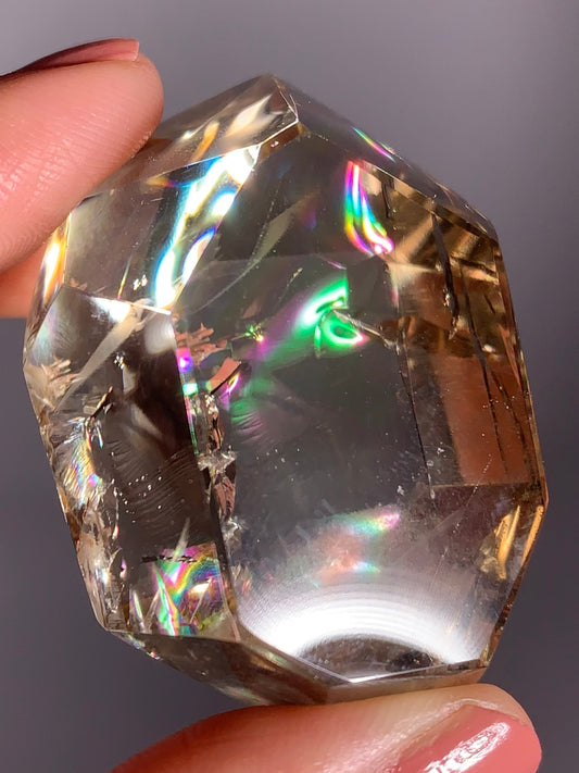High-Quality Citrine Quartz Polished Freeform from Brazil with Natural Rainbows