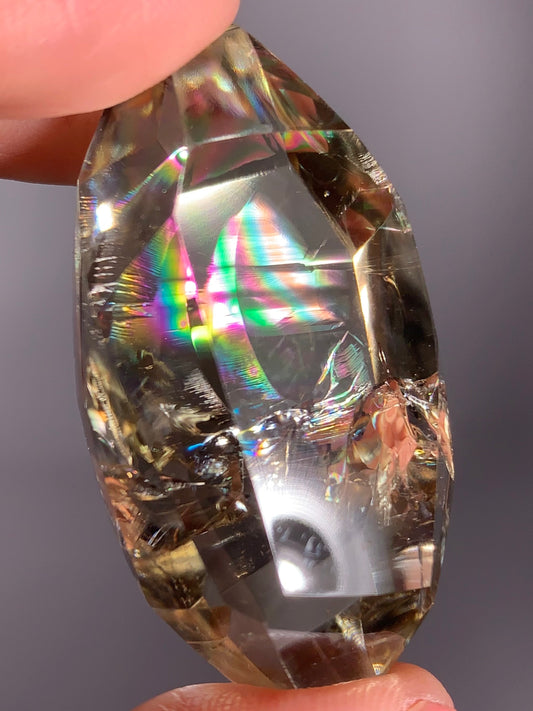 High-Quality Citrine Quartz Polished Freeform from Brazil with Natural Rainbows