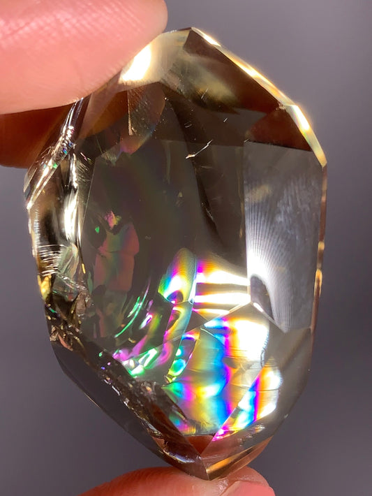 High-Quality Citrine Quartz Polished Freeform from Brazil with Natural Rainbows