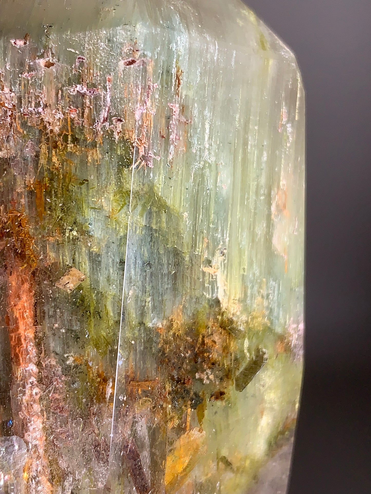 Green Amphibole Garden Quartz from Zambia with Epidote & Tourmaline Inclusions