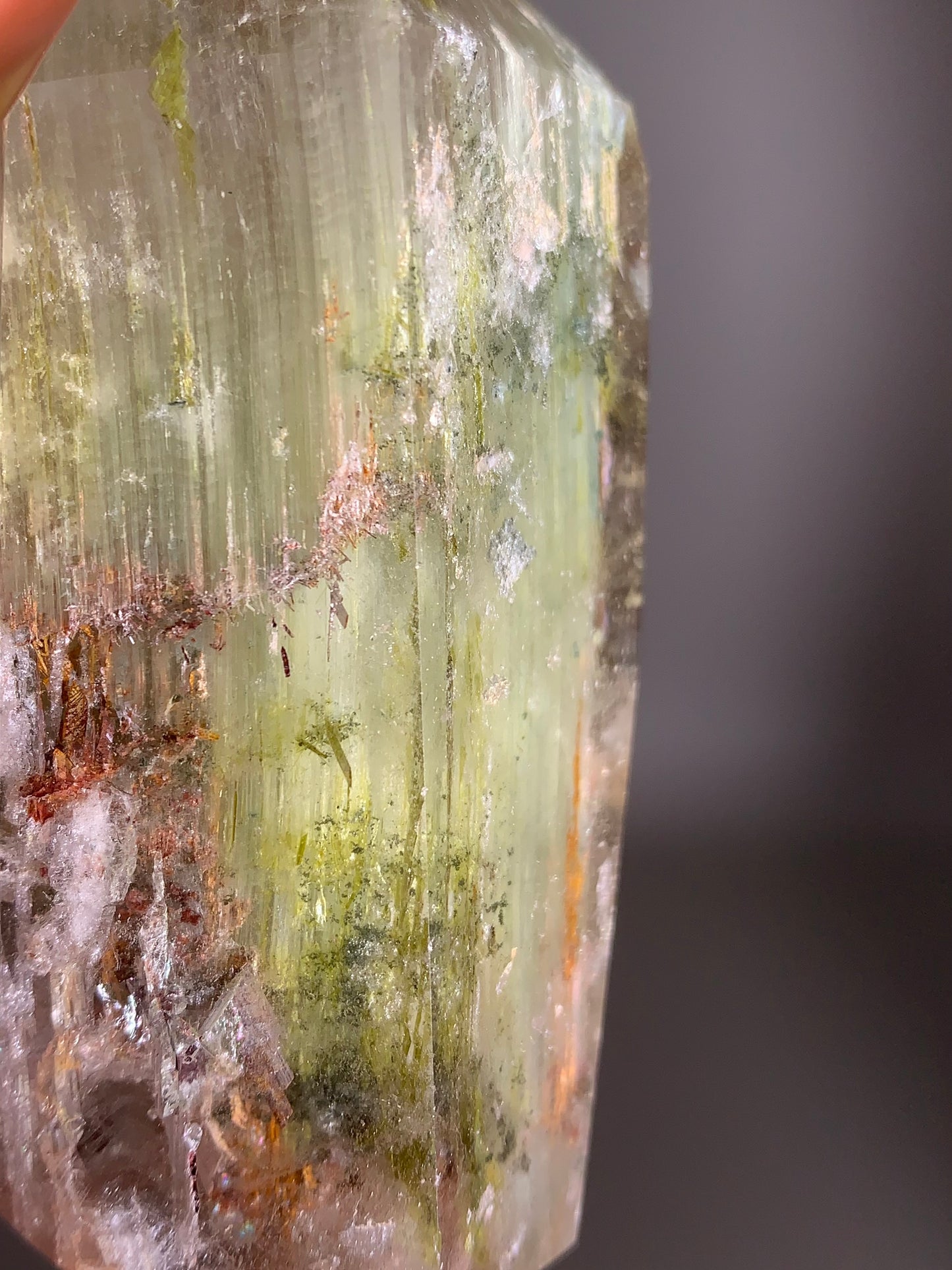 Green Amphibole Garden Quartz from Zambia with Epidote & Tourmaline Inclusions